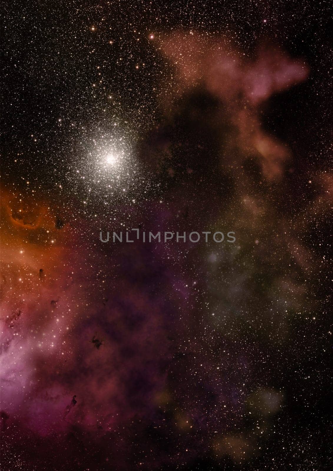 Far being shone nebula and star field against space. Elements of this image furnished by NASA .