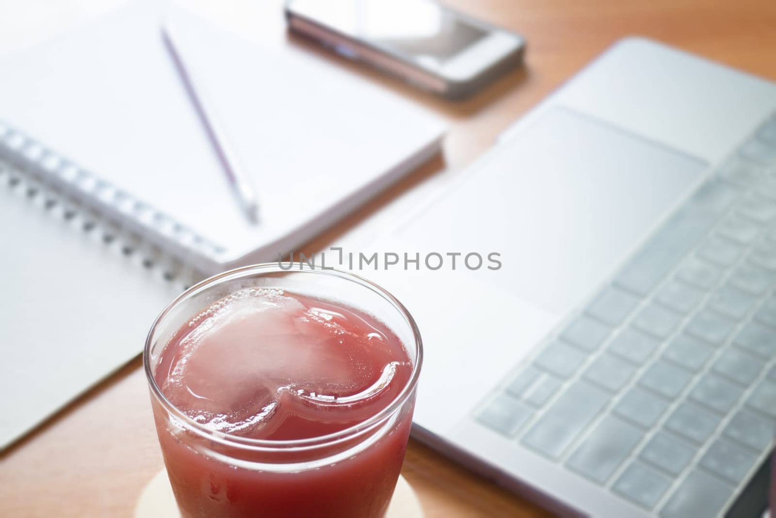 Mix Fruit Juice On Working Table, stock photo