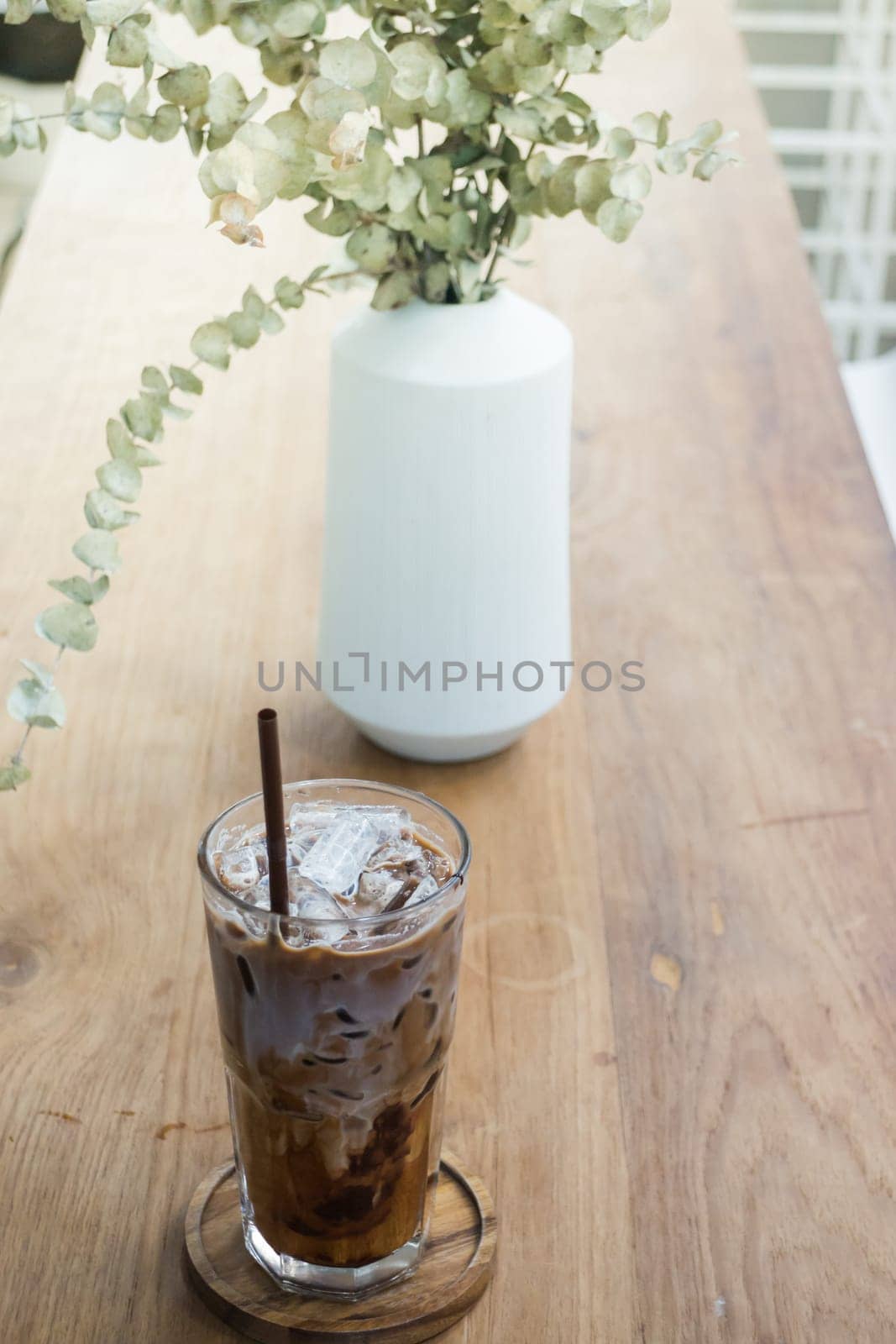 Micha Coffee On Wooden Table,  stock photo
