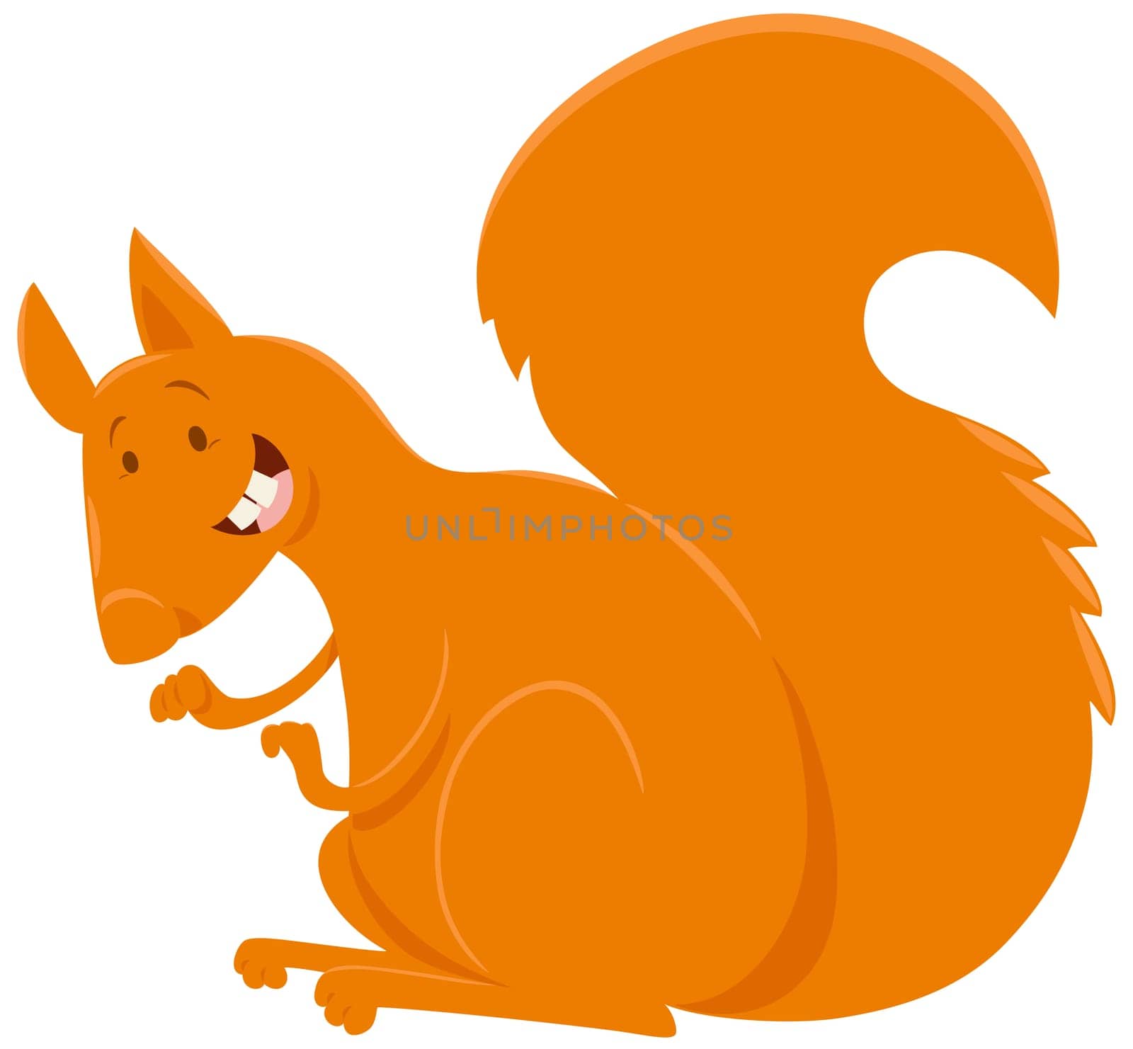 Cartoon Illustration of Squirrel Rodent Animal Character