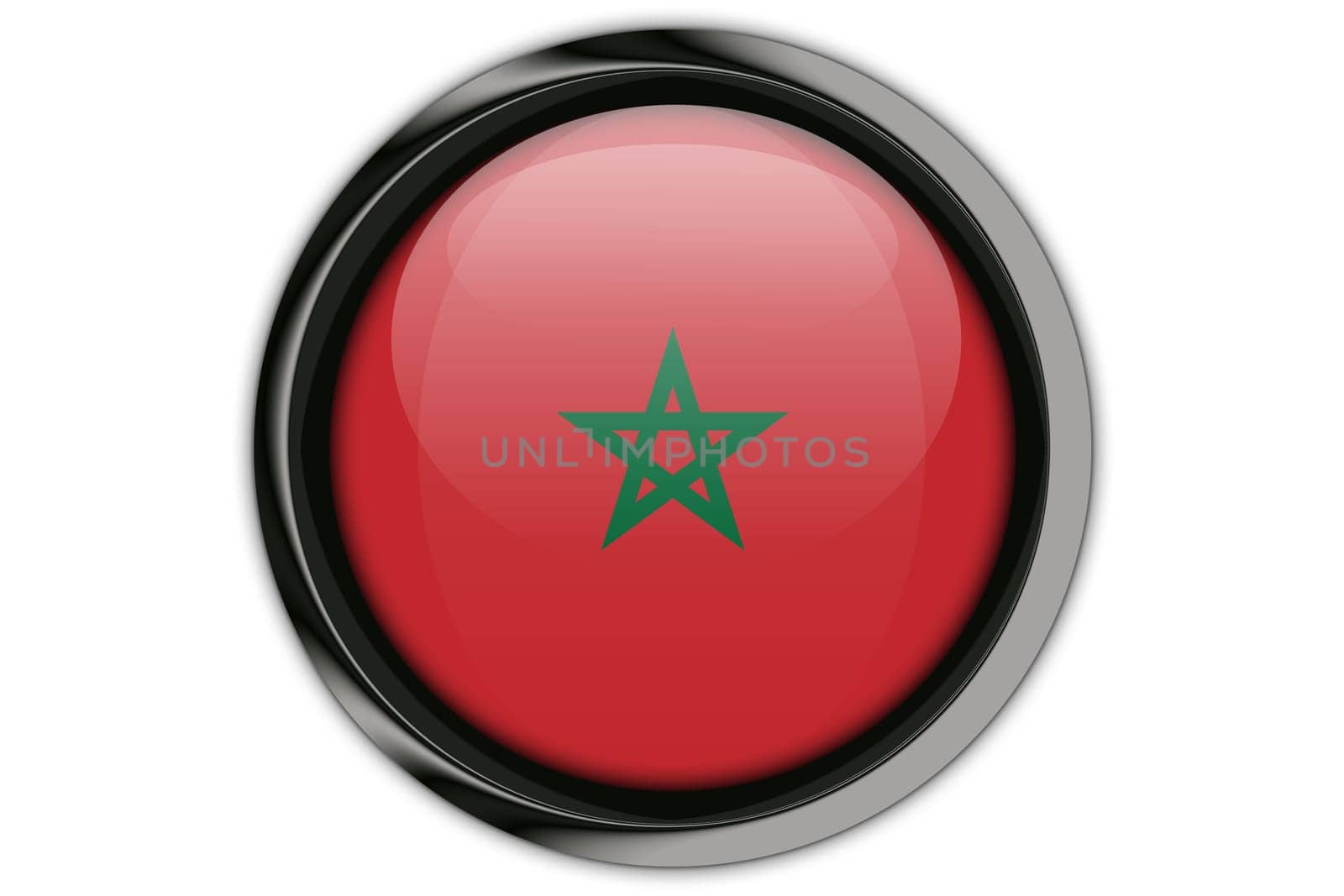 morocco flag in the button pin. isolated on white background