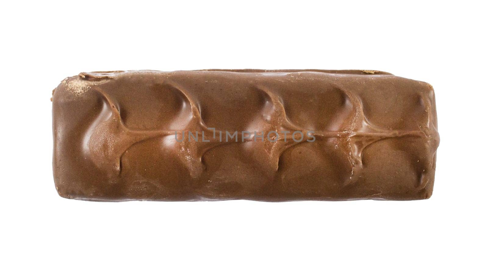 Closeup of chocolate bar isolated on white.