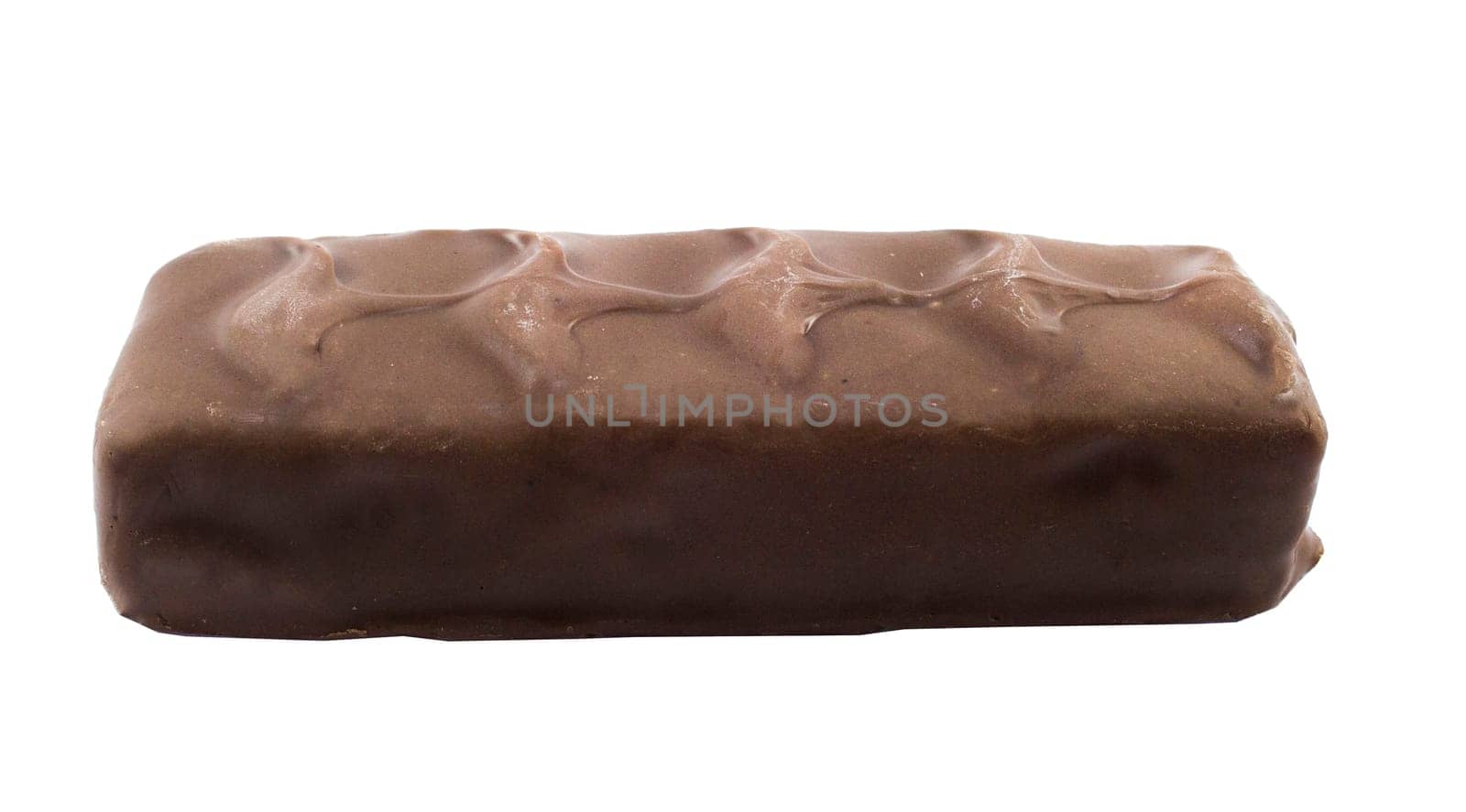 Closeup of chocolate bar isolated on white.