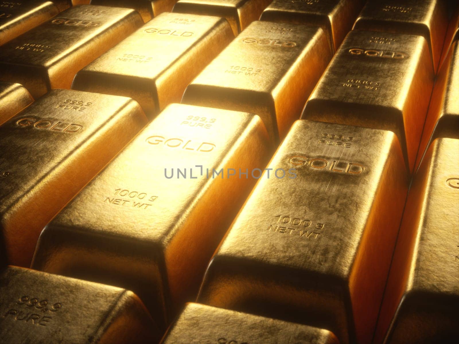 Gold bars 1000 grams.Concept of success in business and finance.