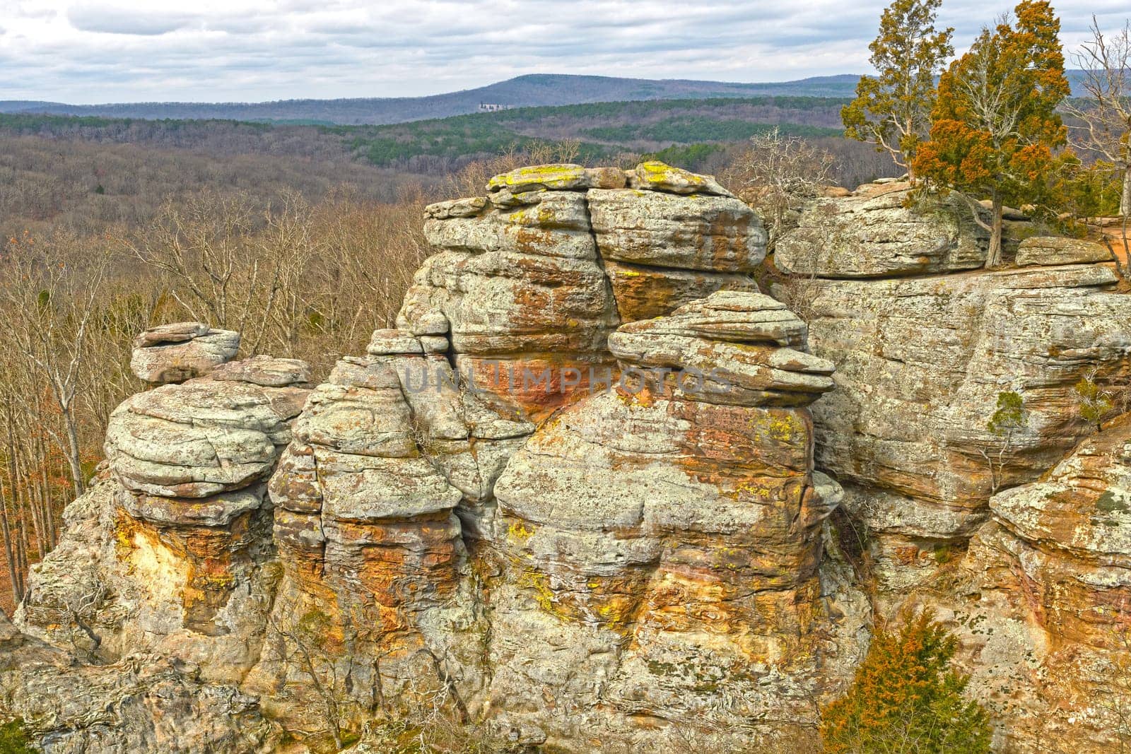 Colorful Rocks in the Wilderness in Garden of the Gods in Shawnee National Forest in Illinois