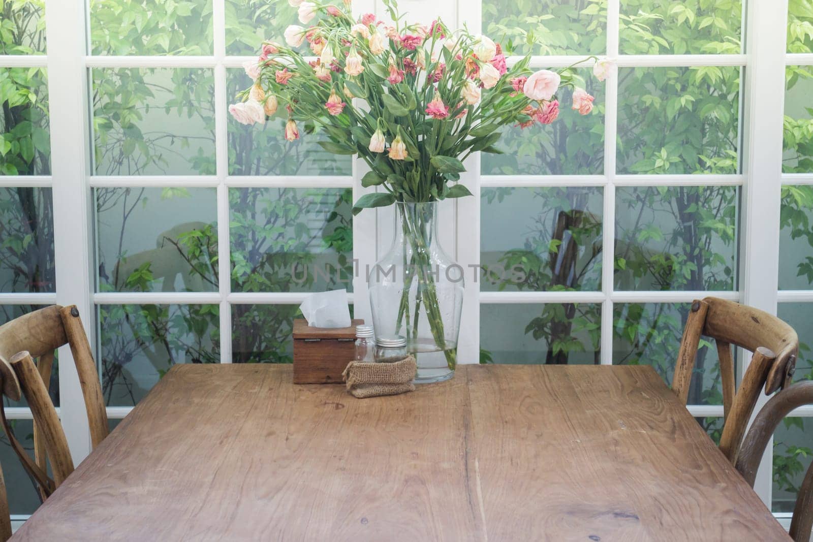 Dining Set Of Classical Wooden Furniture, stock photo