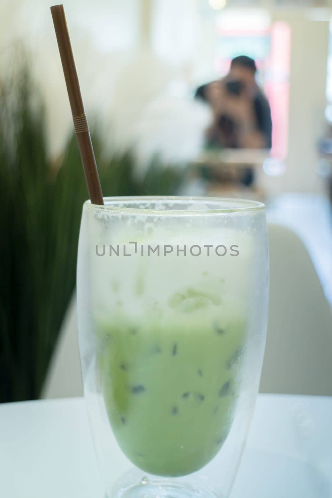 Iced Matcha Green Tea Latte, stock photo