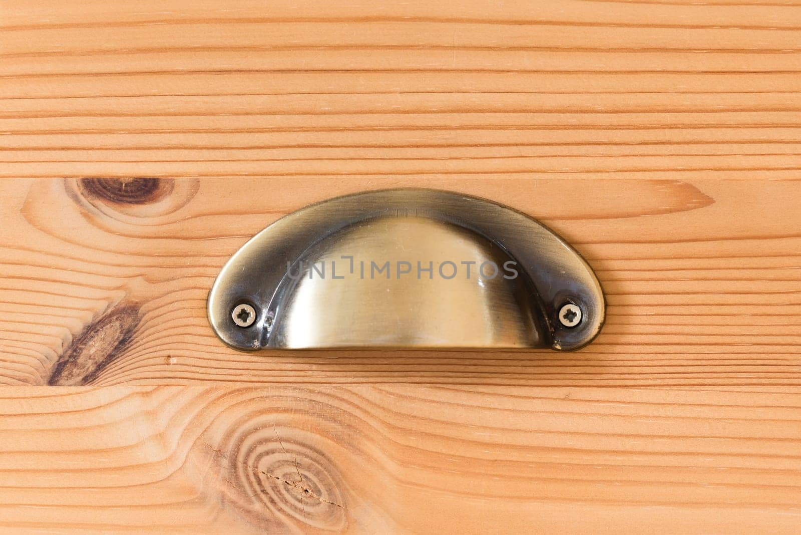 Door handle on wood