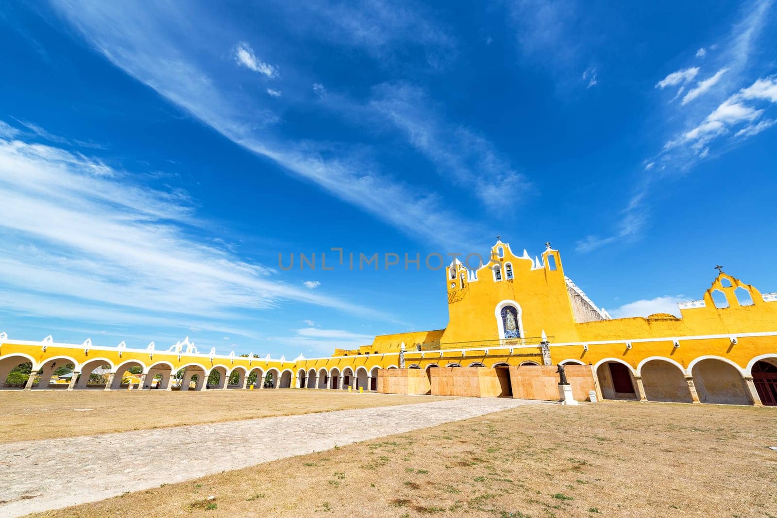 Courtyard in front of the monastery in Izamal, Mexico
