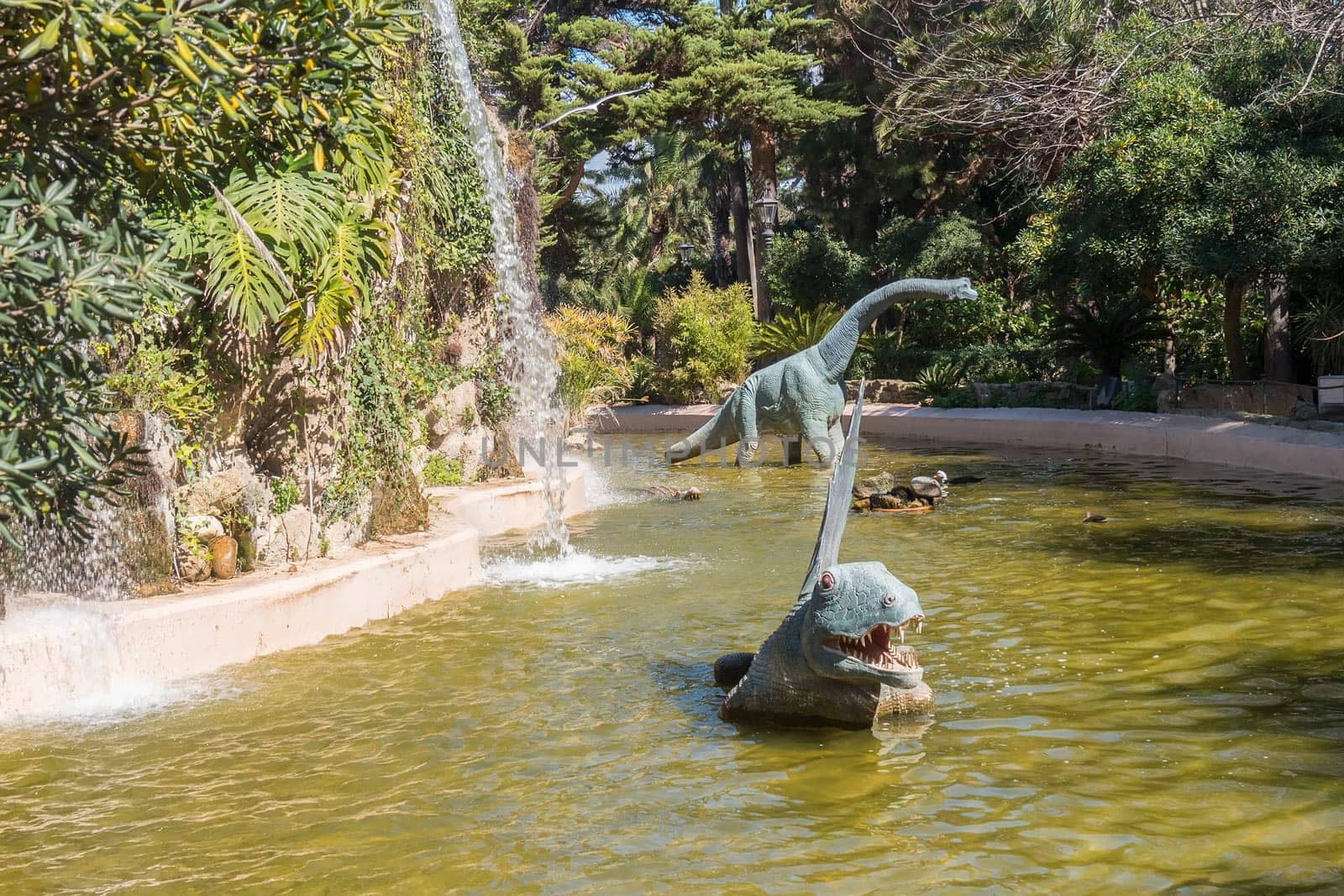 Small lake in the Genoves Park, Cadiz, Andalusia, Spain