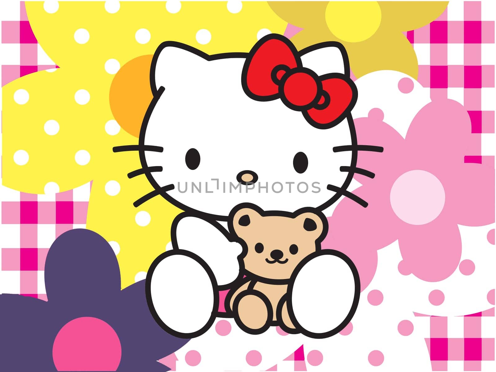 Hello Kitty flowers  background pink