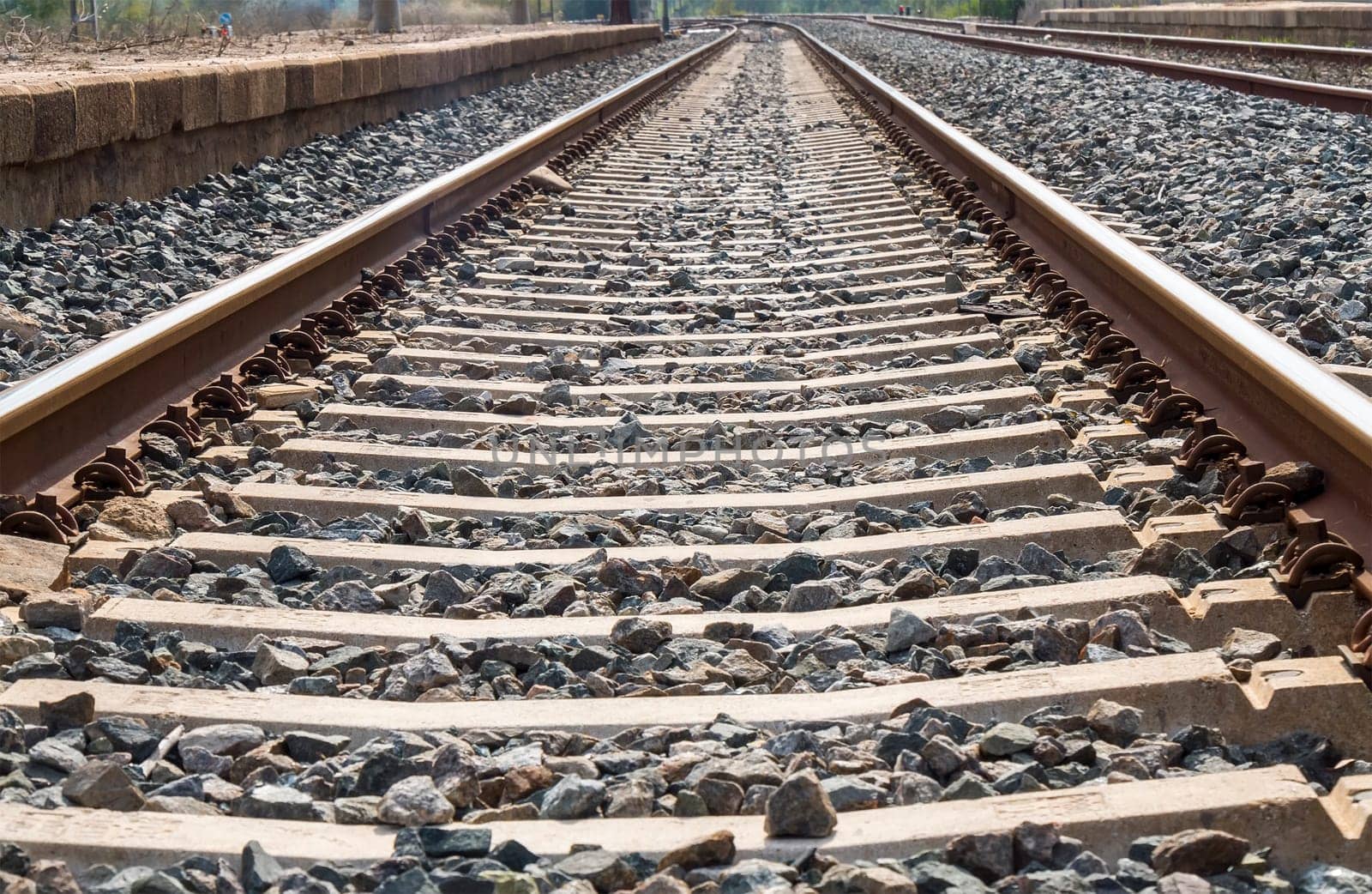 Railroad view passing through the station