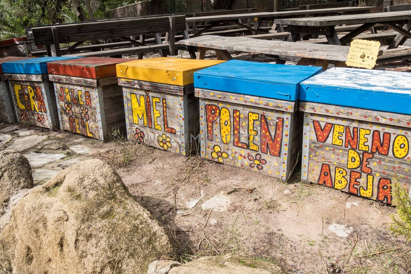 Nice decorated bee hives