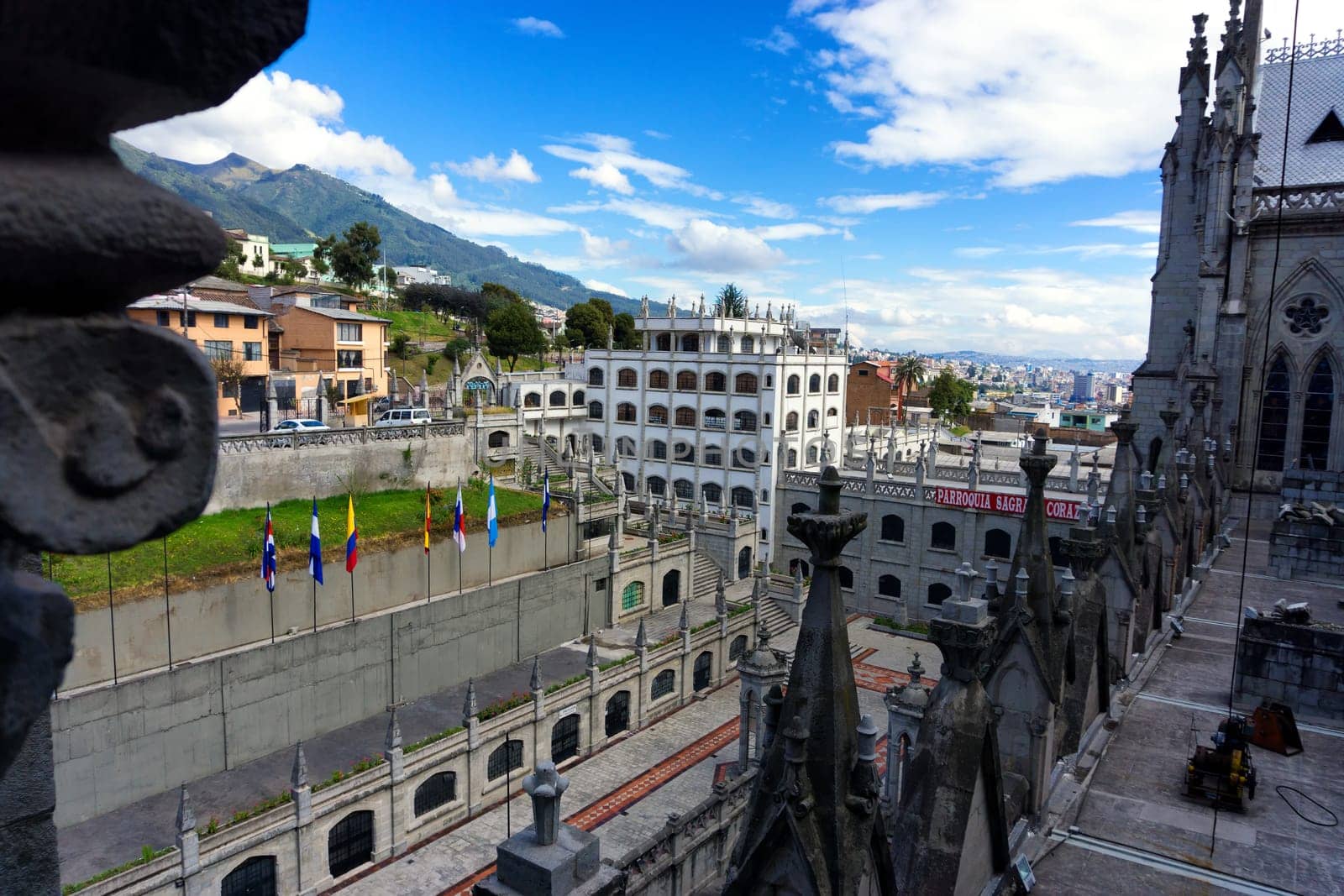 View of Quito, Ecuador as seen from the Basilica of the National Vow