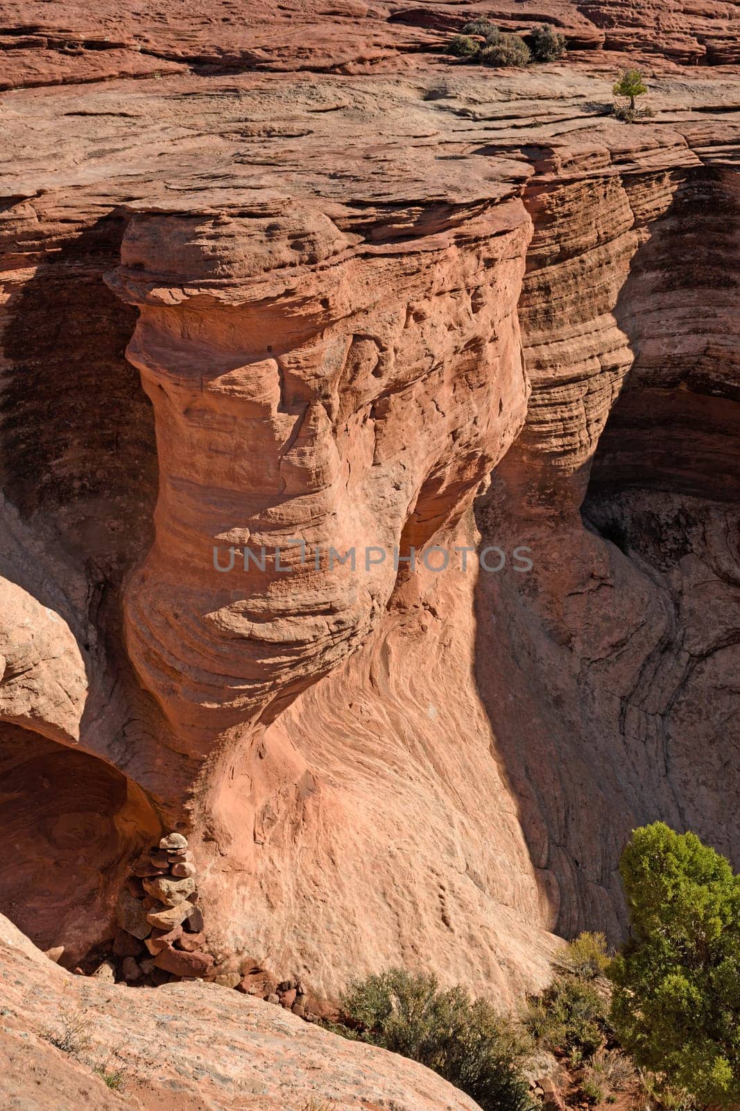 Sculpted Rocks in the West in Canyon de Chelly in Arizona