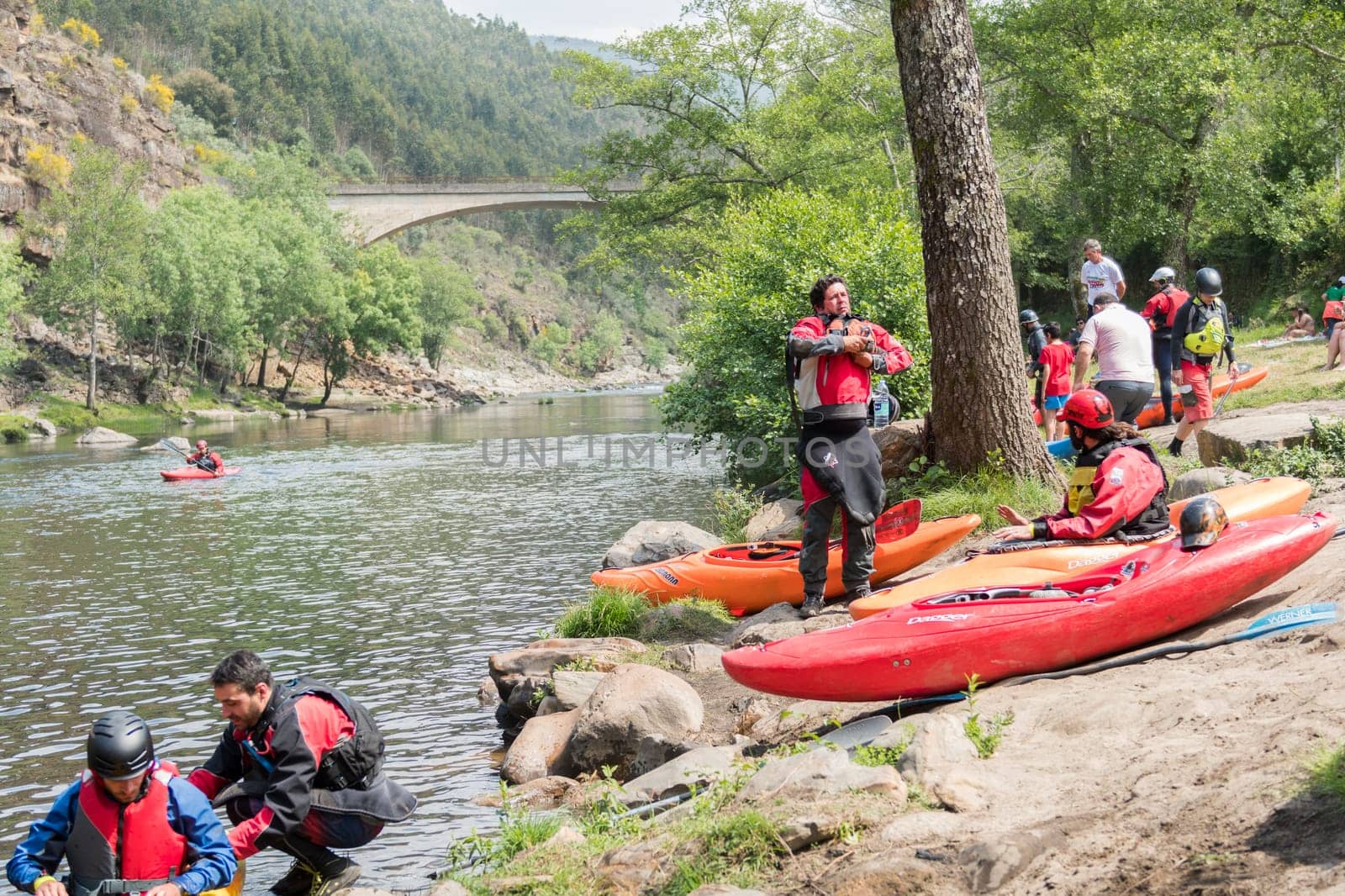 AROUCA, PORTUGAL - APRIL 23: Athletes preparations at Paivafest on april 23, 2017 in Arouca, Portugal.