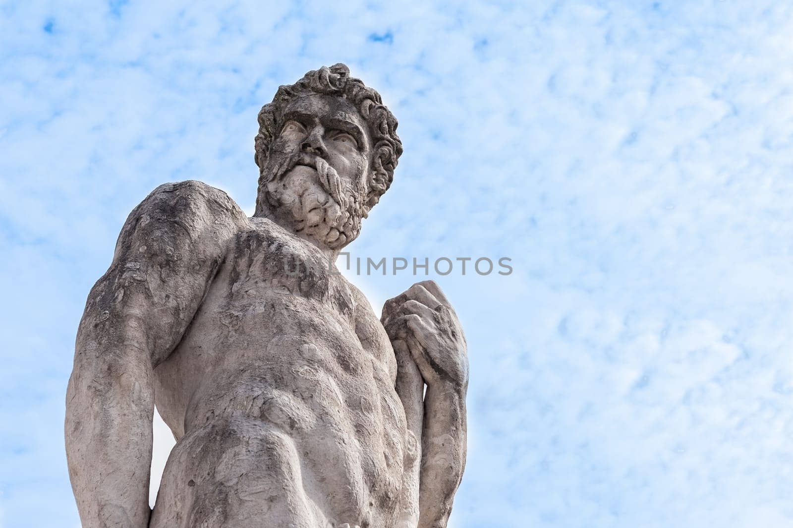 Statue of the 16 century. Statue of Hercules. Medieval art.