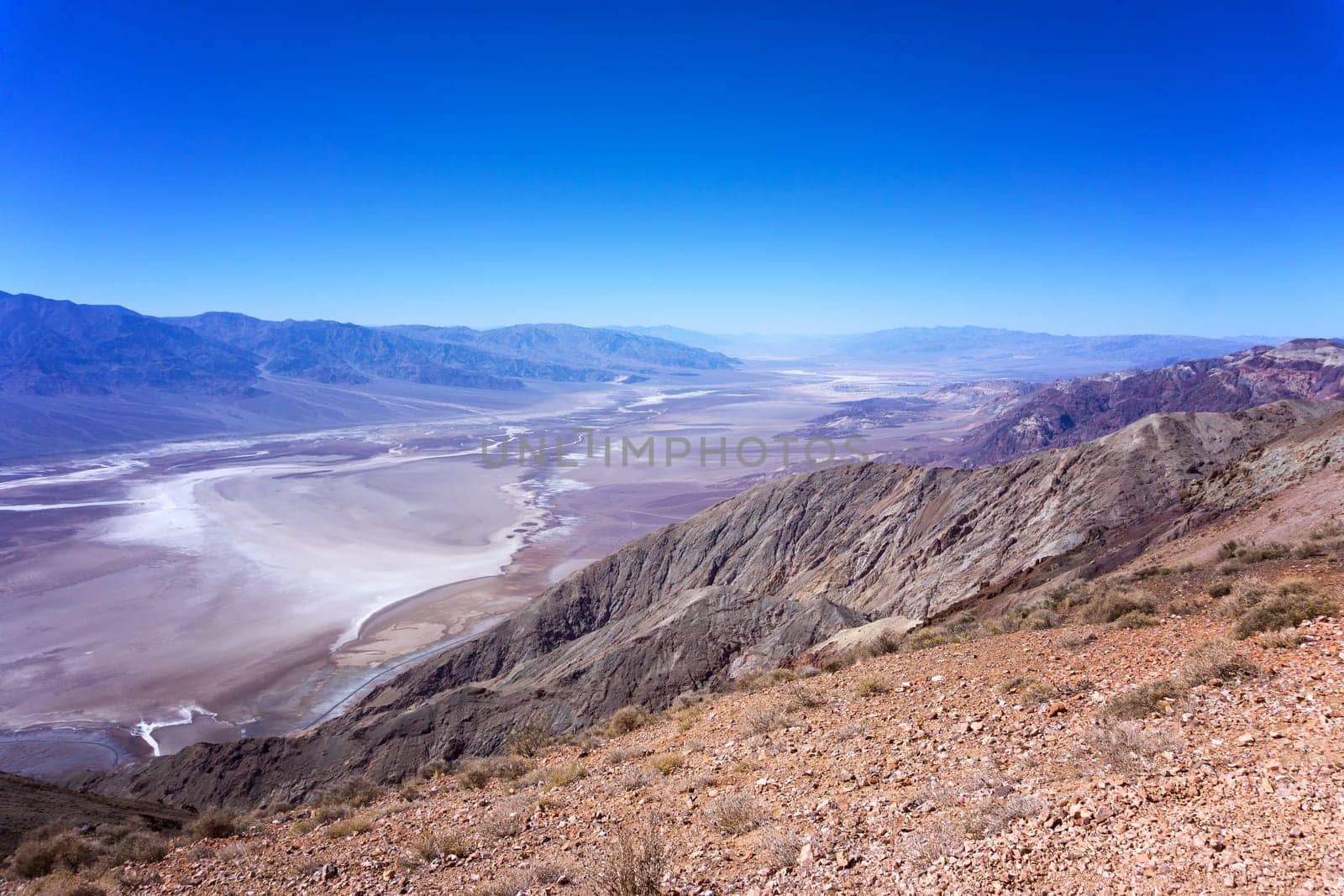 Breathtaking landscape in Death Valley National Park in California as seen from Dantes View