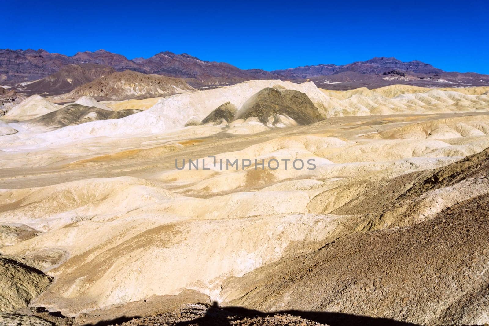 Colorful landscape in Death Valley National Park in California as seen from Artist Drive