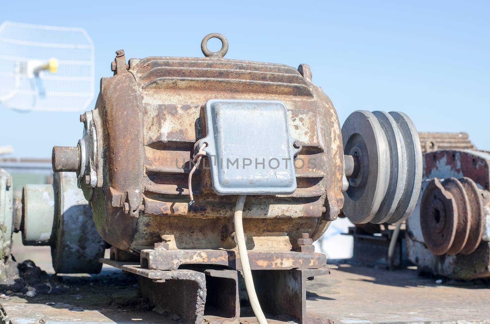 Old rusty electric motor