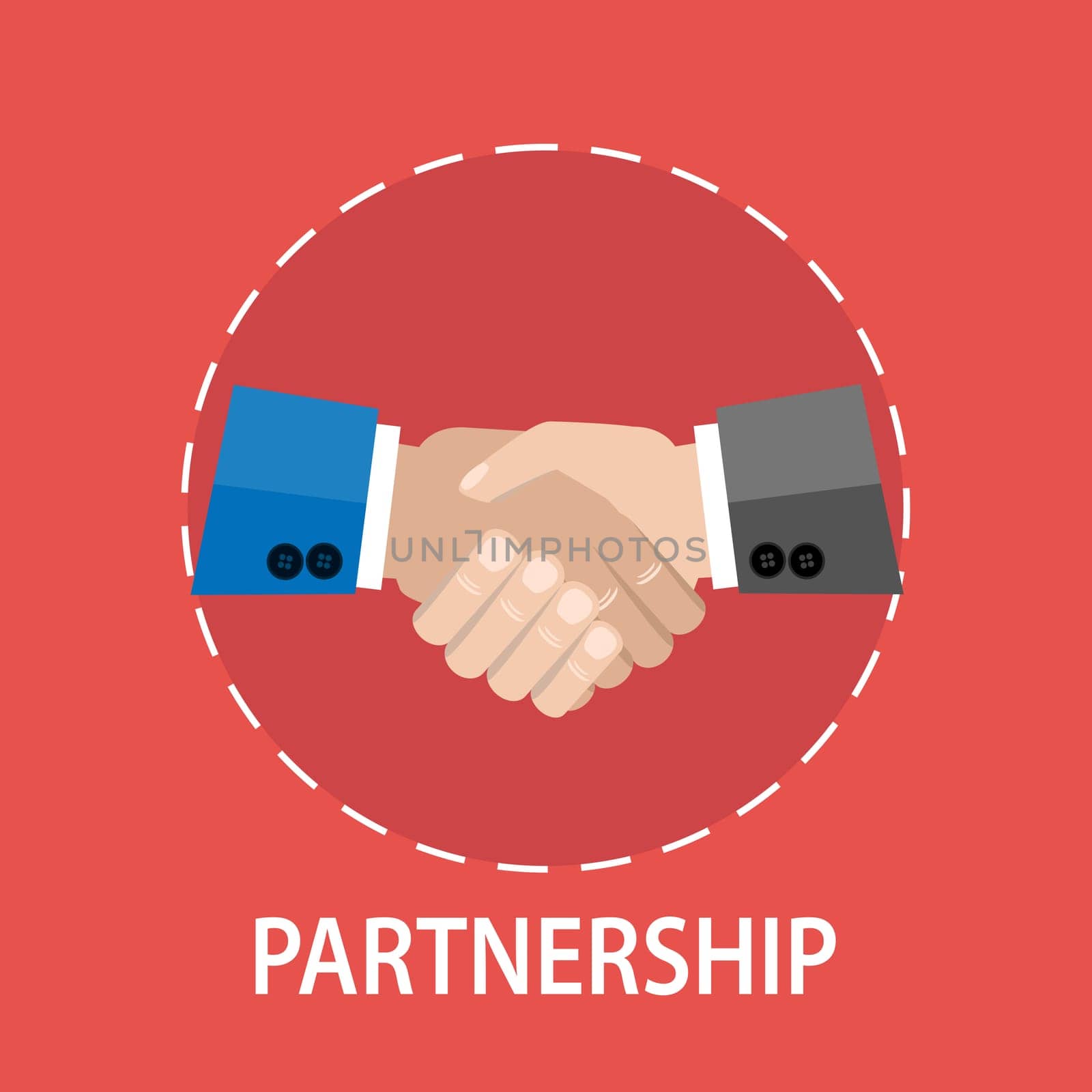 Vector flat design of a handshake partnership concept
