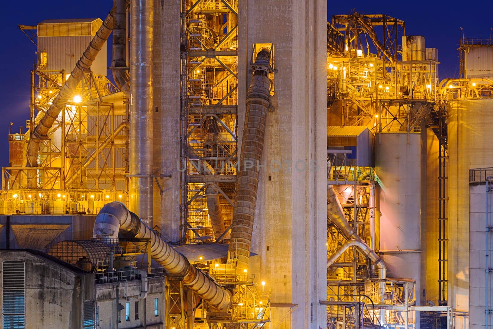 Hong Kong Cement plant at night