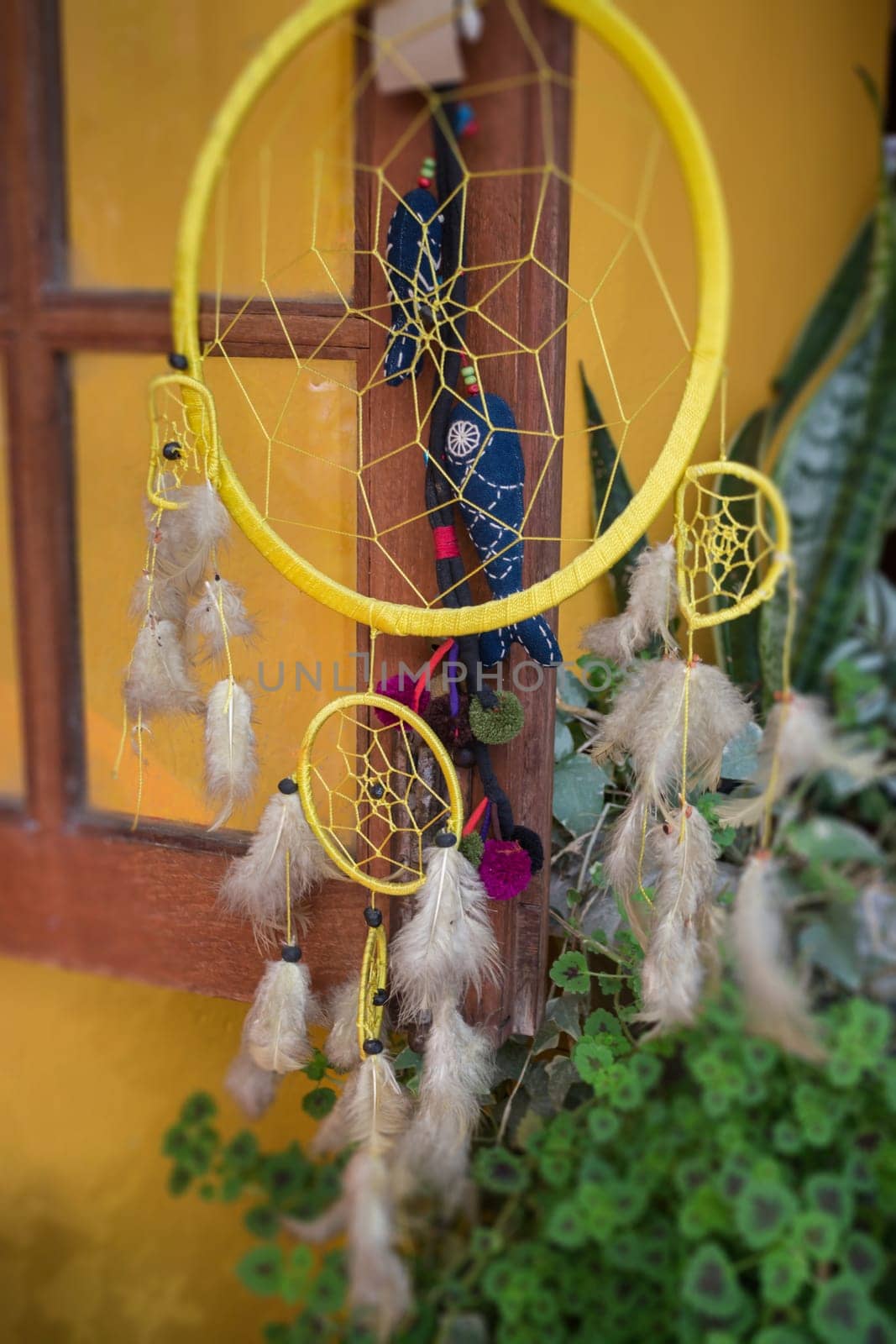 Dream Catcher Decorated Home Window, stock photo
