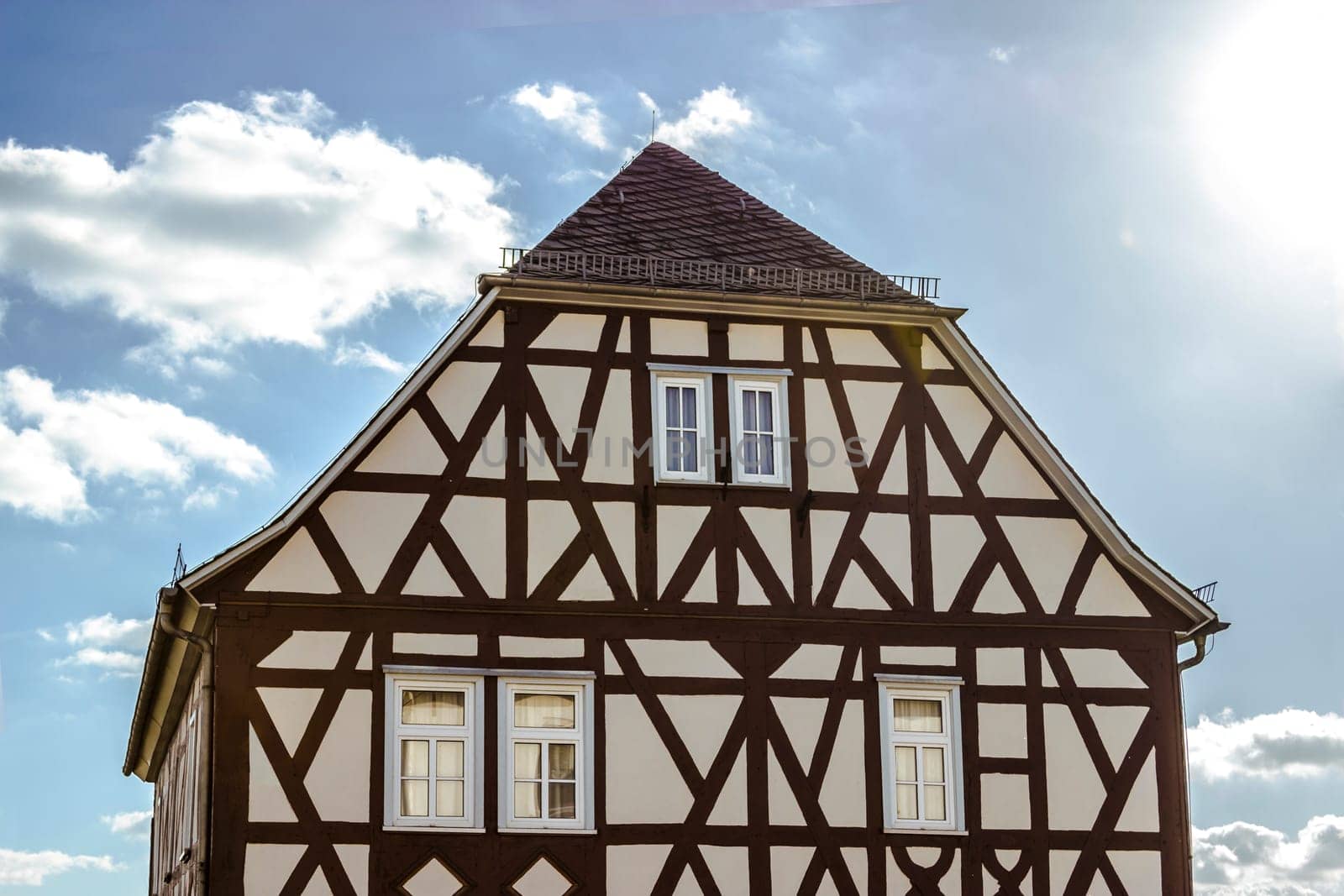 Historic half-timbered gable in Hesse