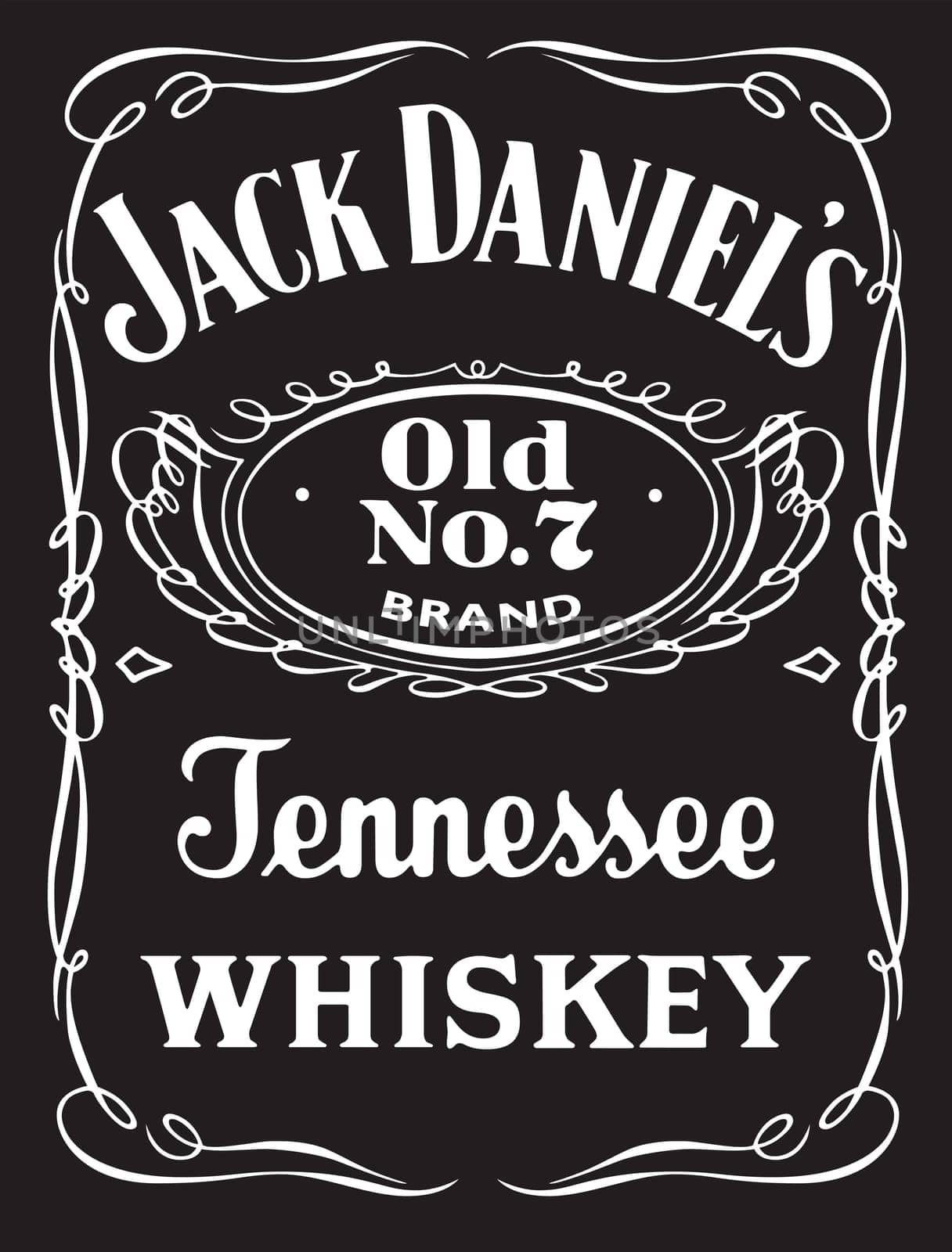 jack  daniels whiskey  closeup  illustration