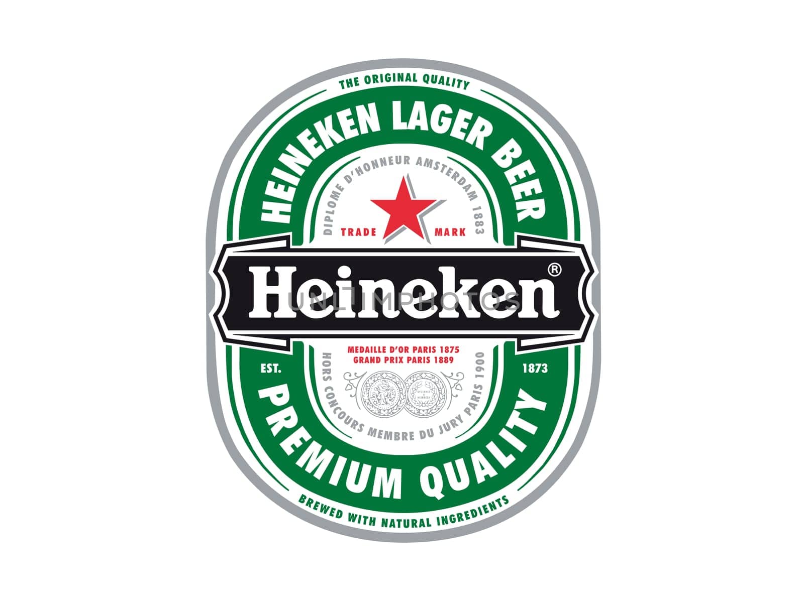 heineken beer illustation close up
