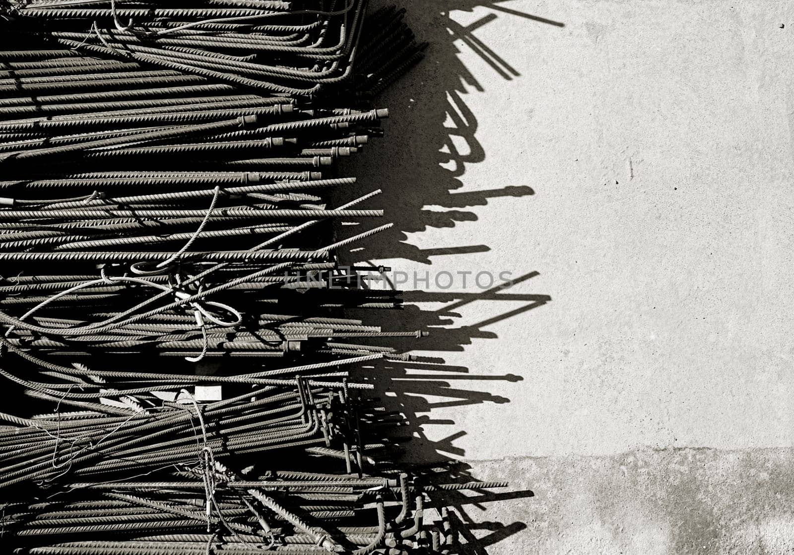 Reinforcement steel on the construction site of the City Tunnel in Magdeburg