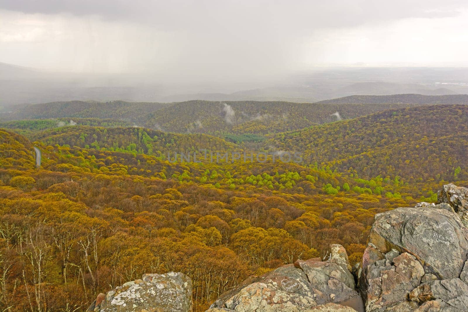 Spring Storm over the Blue Ridge Mountains in the Blue Ridge Parkway in Virginia