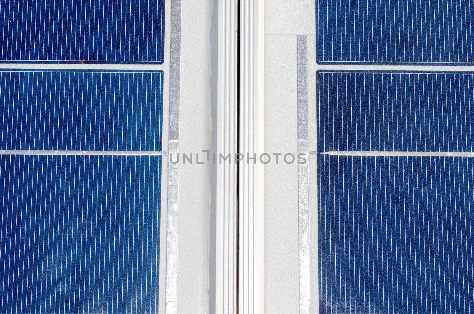 Closeup of solar panel and polycrystalline photovoltaic cells