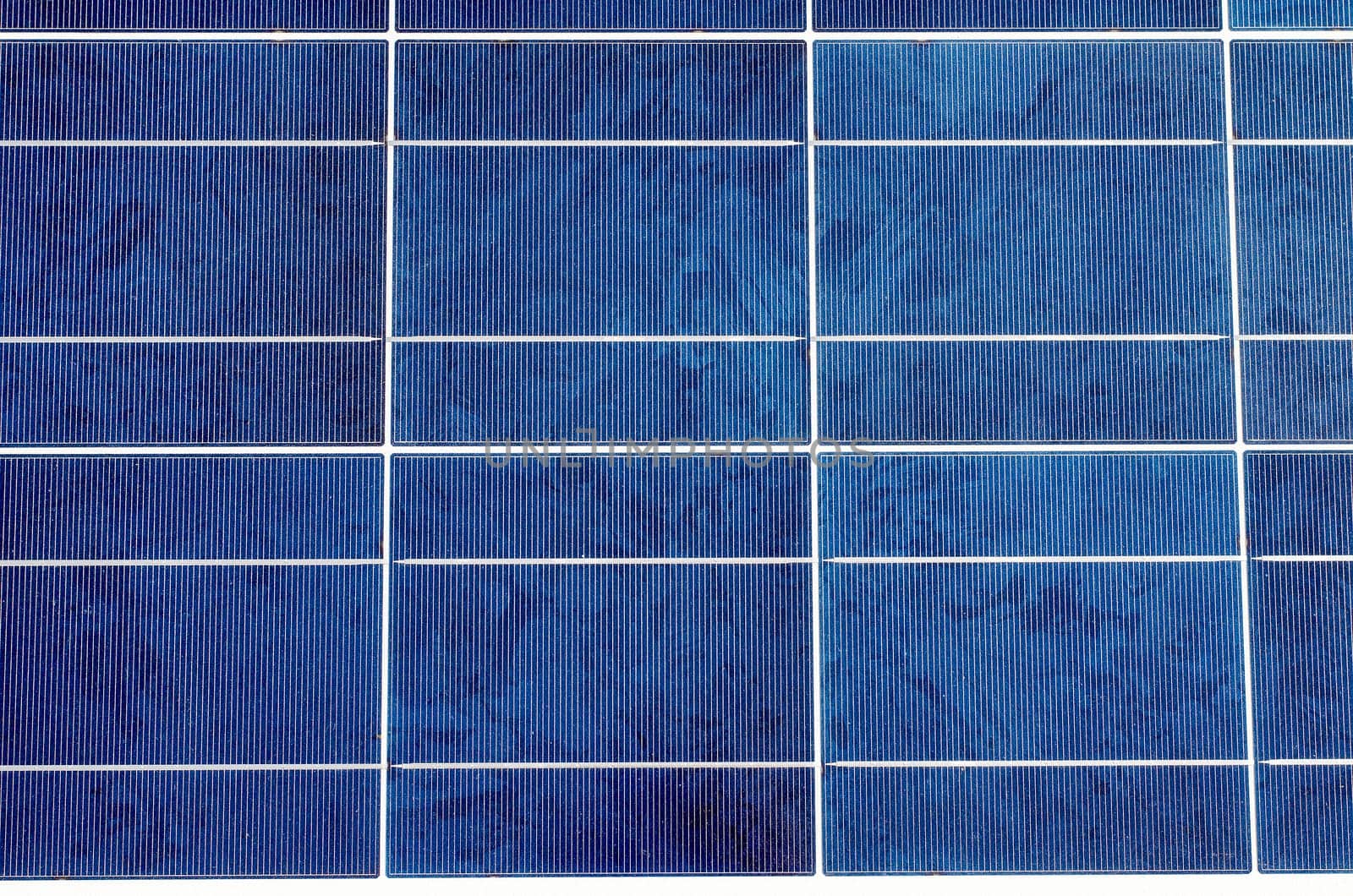 Closeup of solar panel and polycrystalline photovoltaic cells