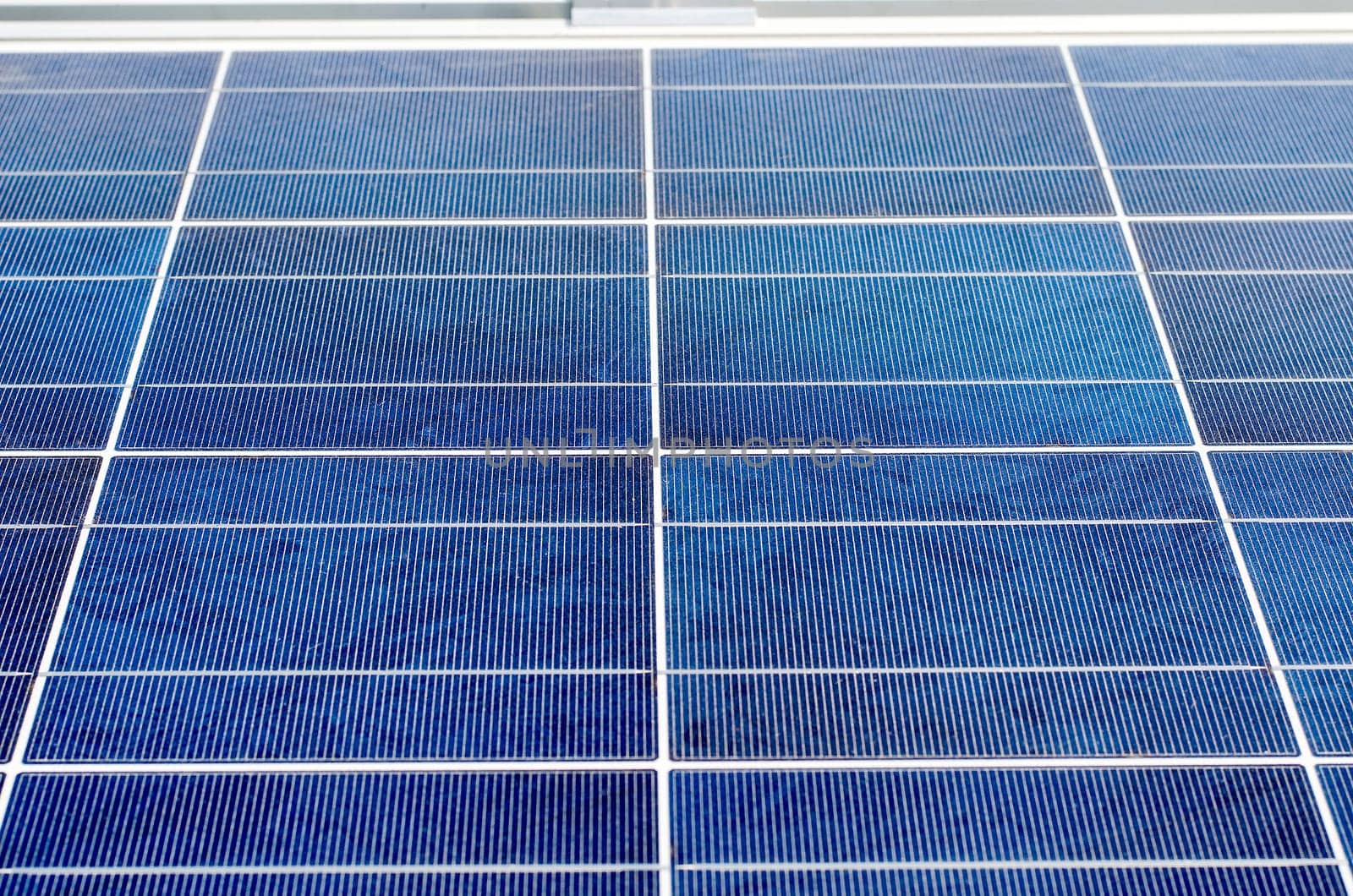 Closeup of solar panel and polycrystalline photovoltaic cells