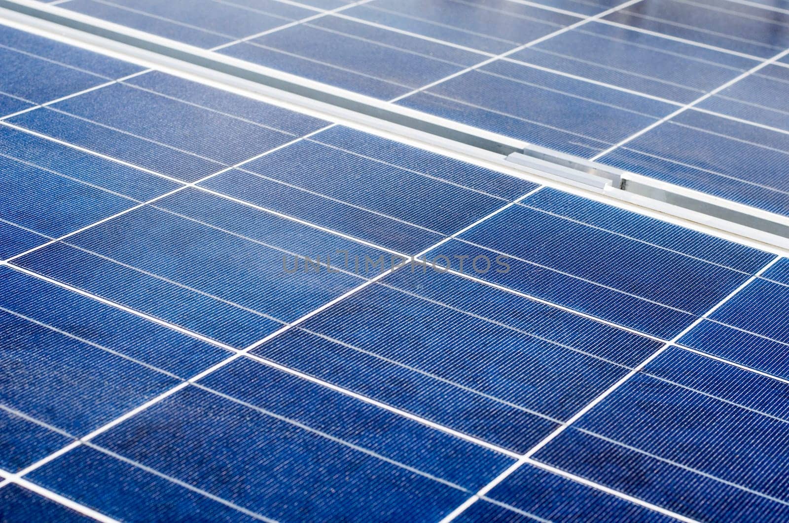 Closeup of solar panel and polycrystalline photovoltaic cells
