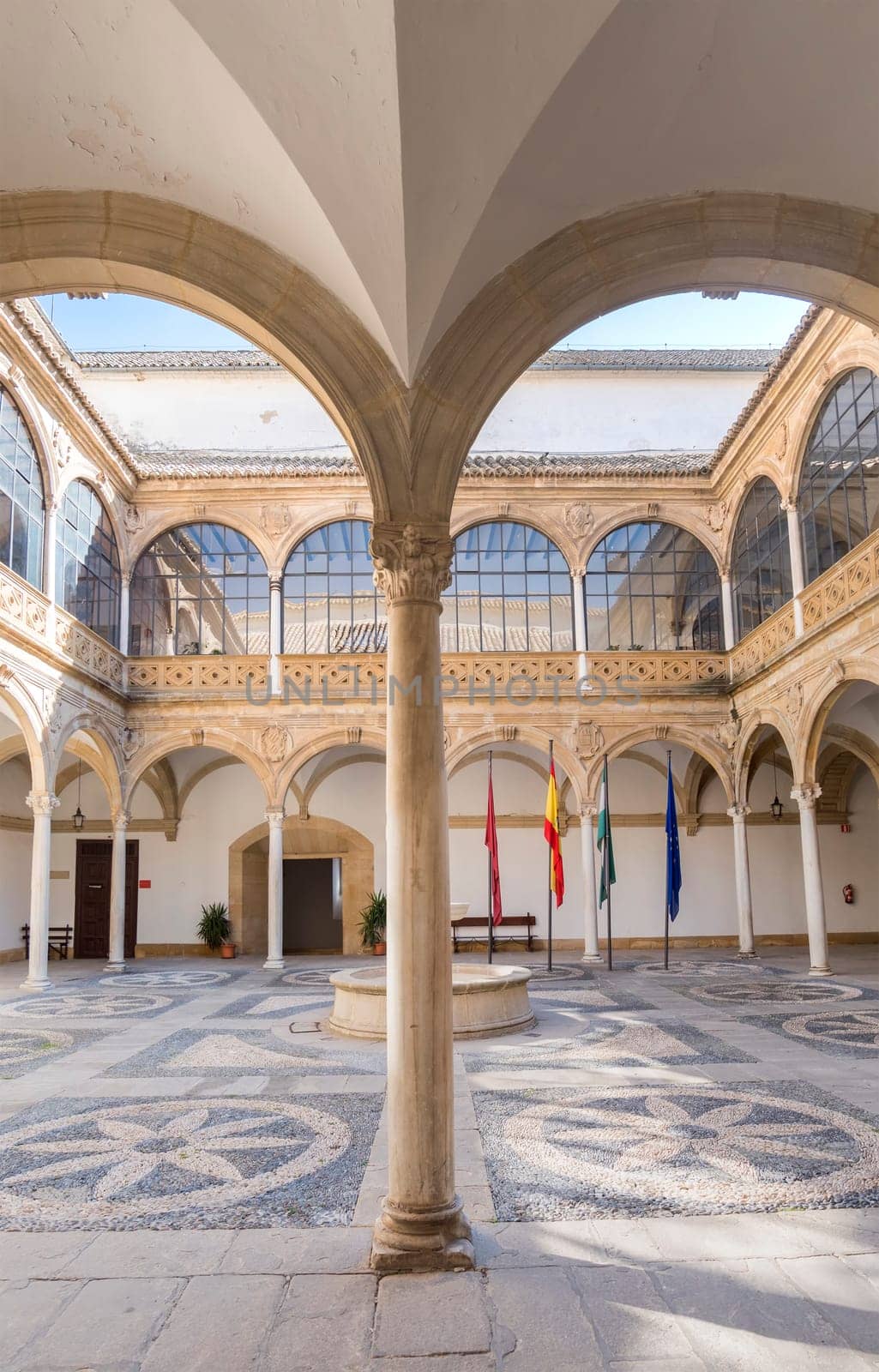 Vazquez de Molina Palace (Palace of the Chains) courtyard, cloister, Ubeda, Spain