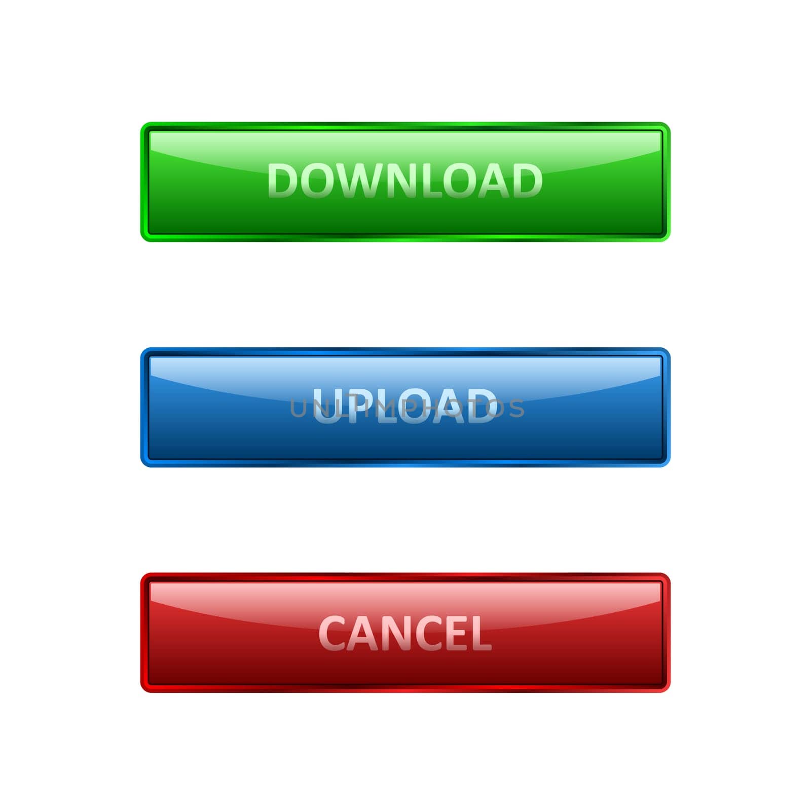 Web buttons set isolated on white background.