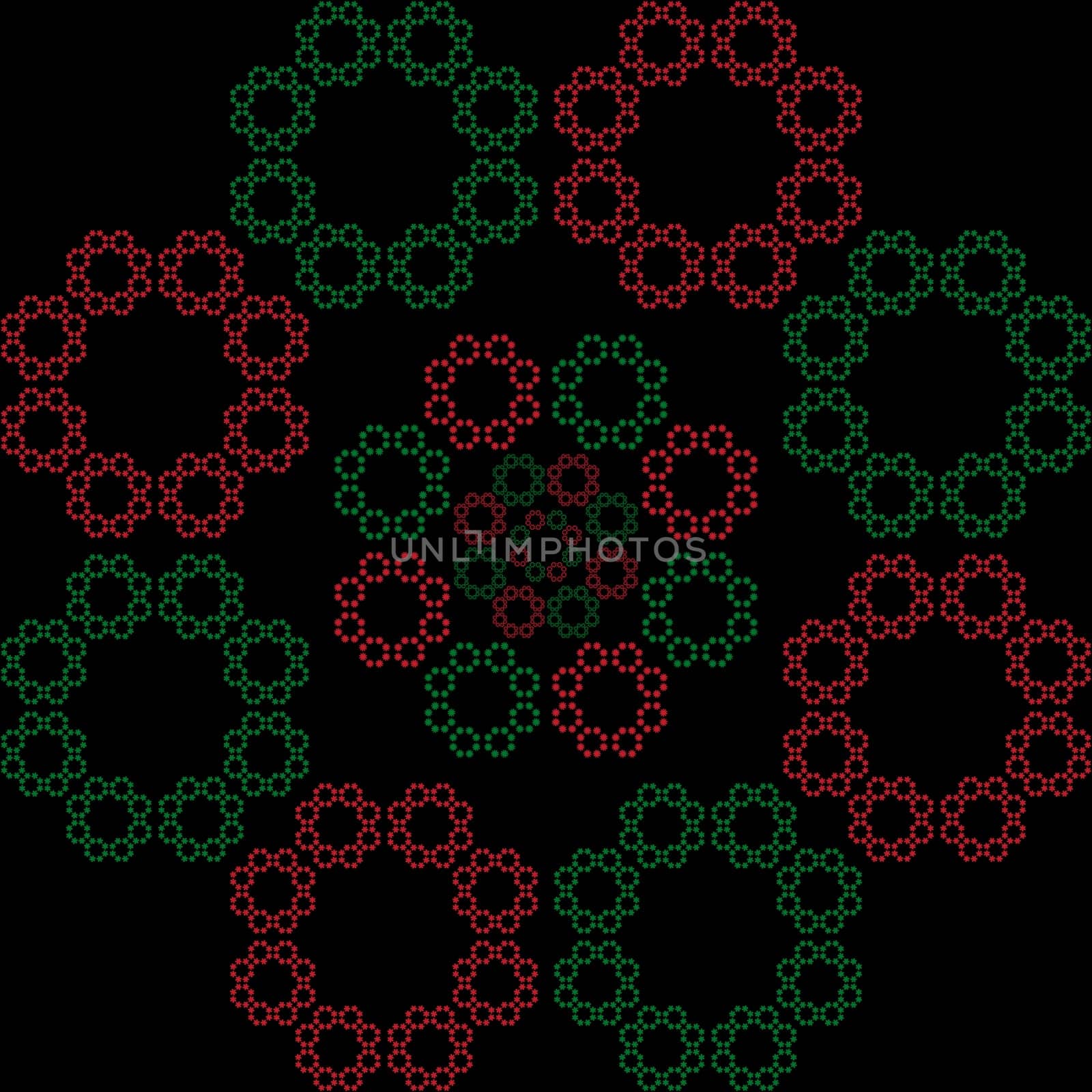 Fractal seamless pattern. Traditional texture with geometric ornamental shapes. Vector trendy illustration.