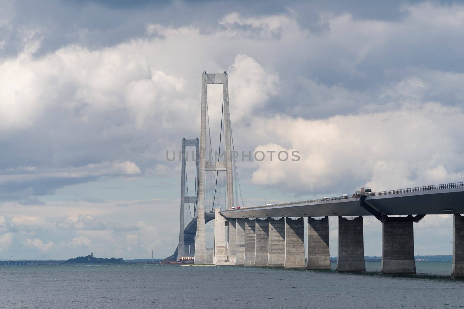 The great belt bridge in denmark, connecting Zealand with Funen