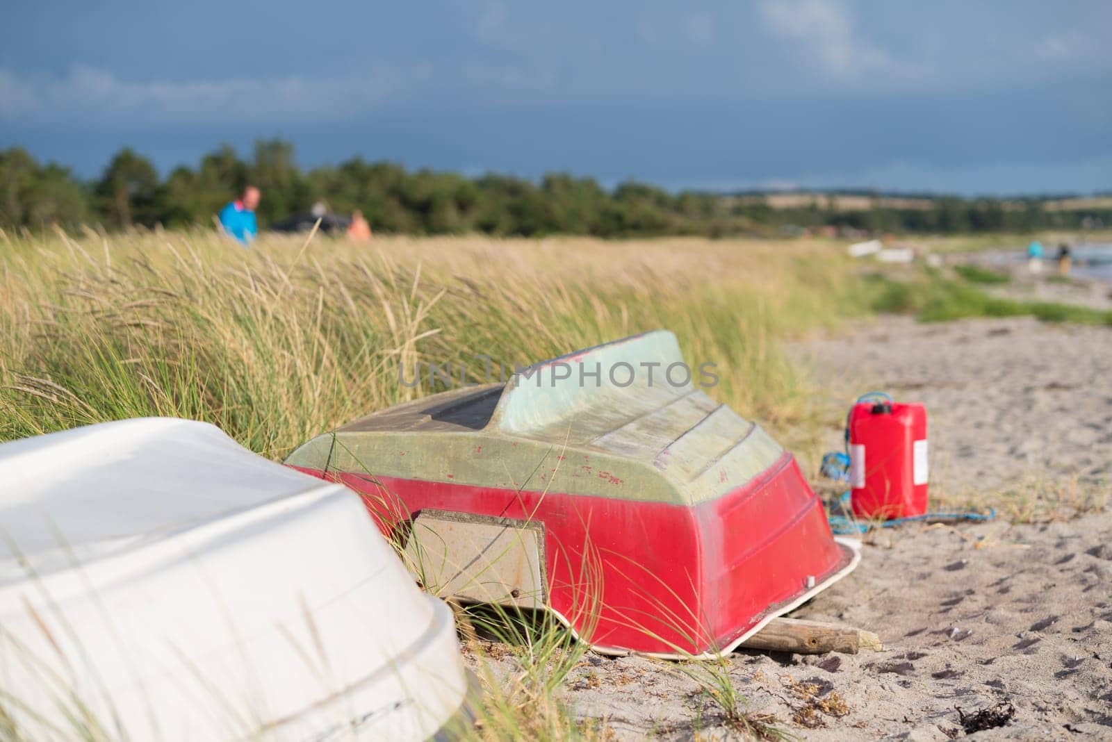 two rowing boats on a danish beach
