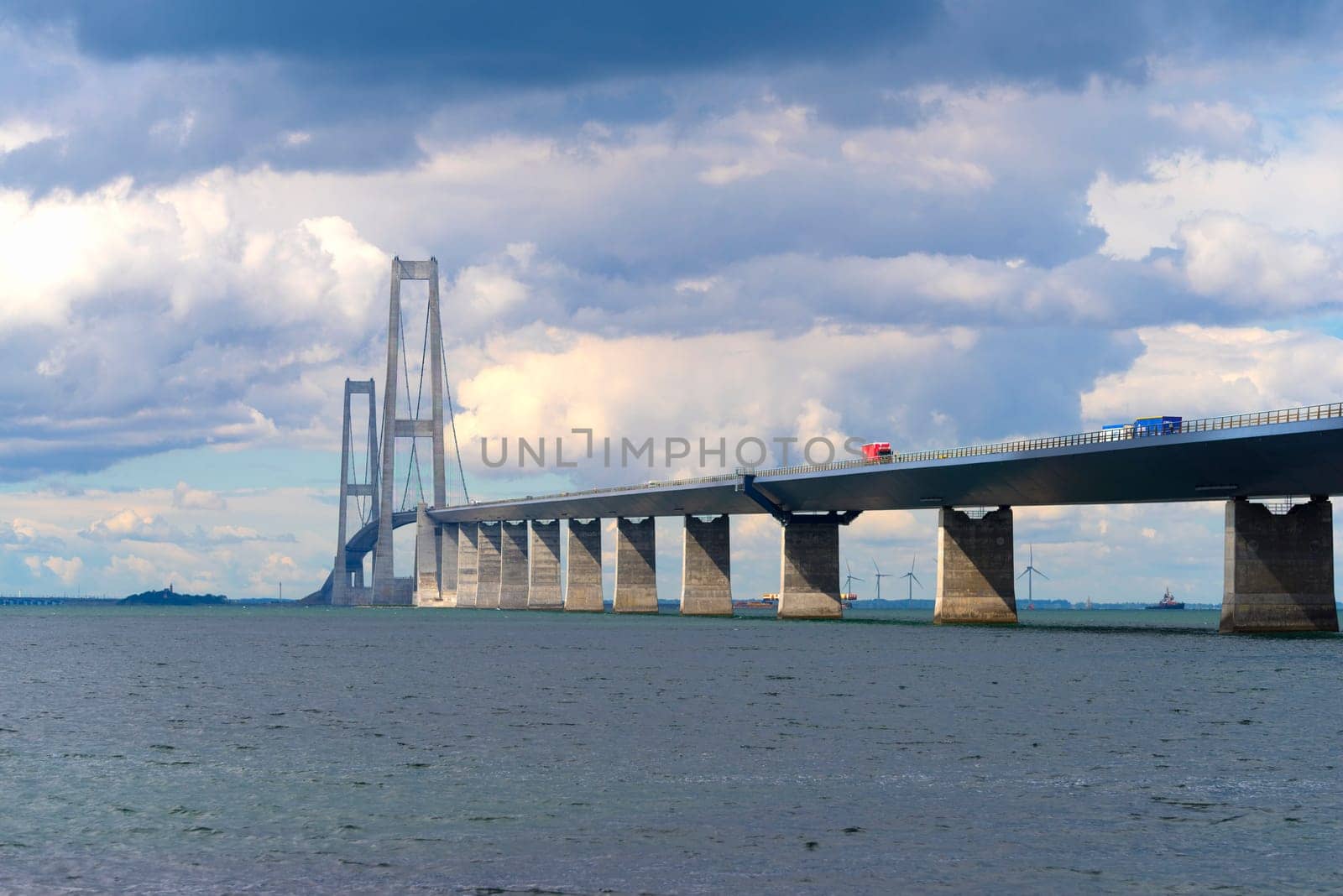 The great belt bridge in denmark, connecting Zealand with Funen