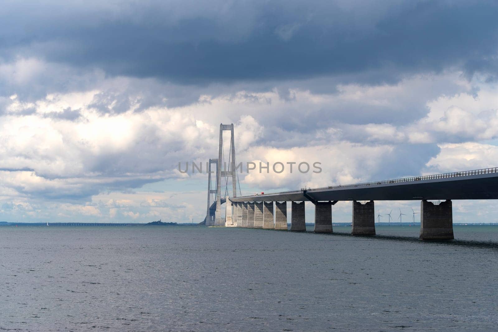 The great belt bridge in denmark, connecting Zealand with Funen
