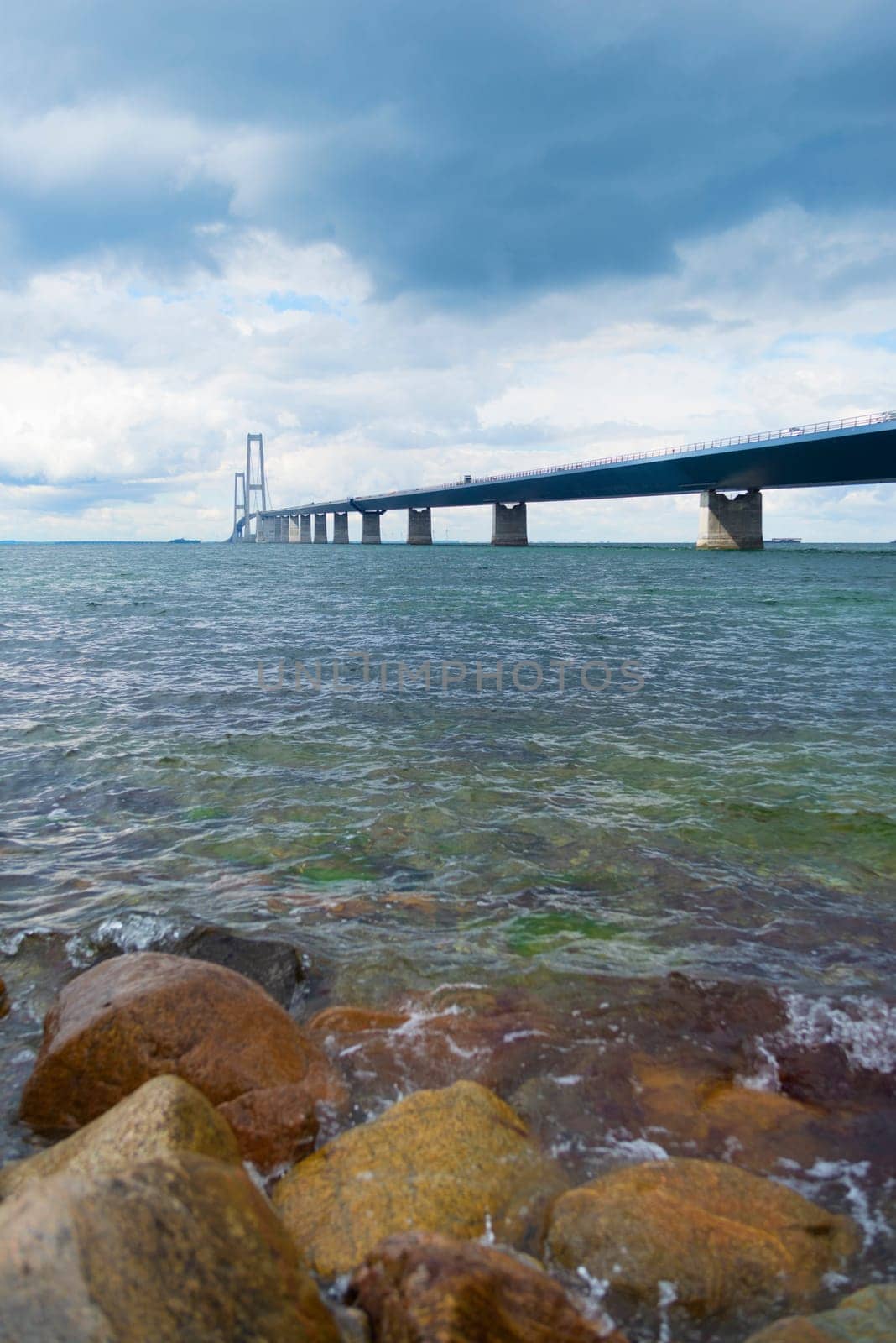 The great belt bridge in denmark, connecting Zealand with Funen