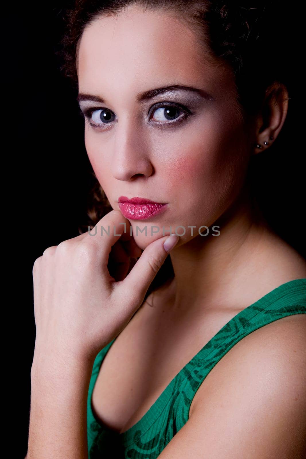 an young beautiful woman close up portrait