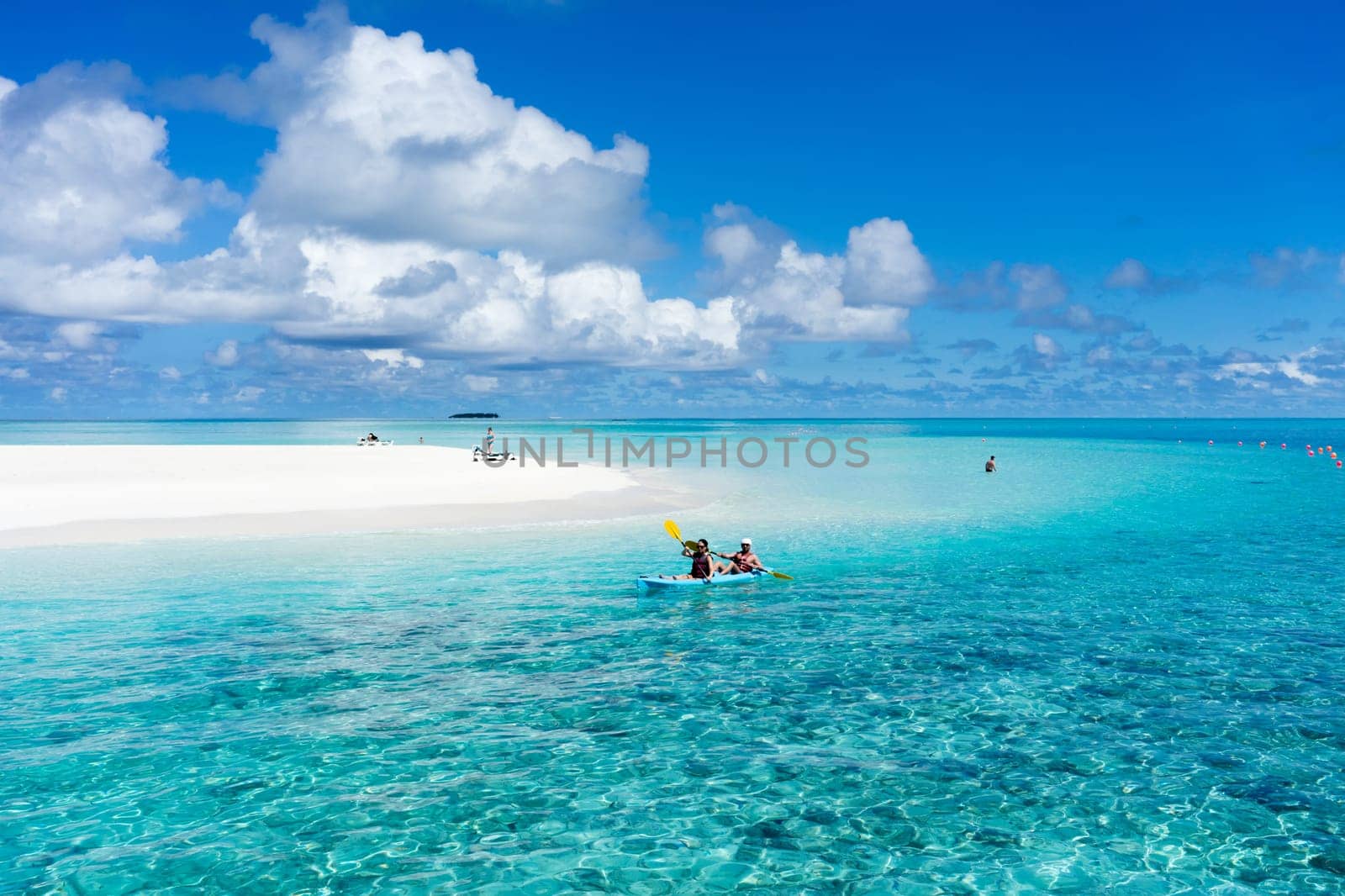 Meeru resort and spa, Maldives - May 8, 2017: beautiful tropical beach and sea with many activity