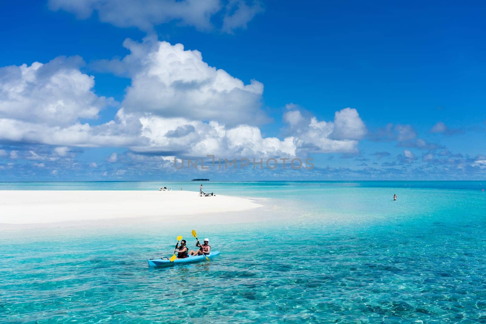 Meeru resort and spa, Maldives - May 8, 2017: beautiful tropical beach and sea with many activity