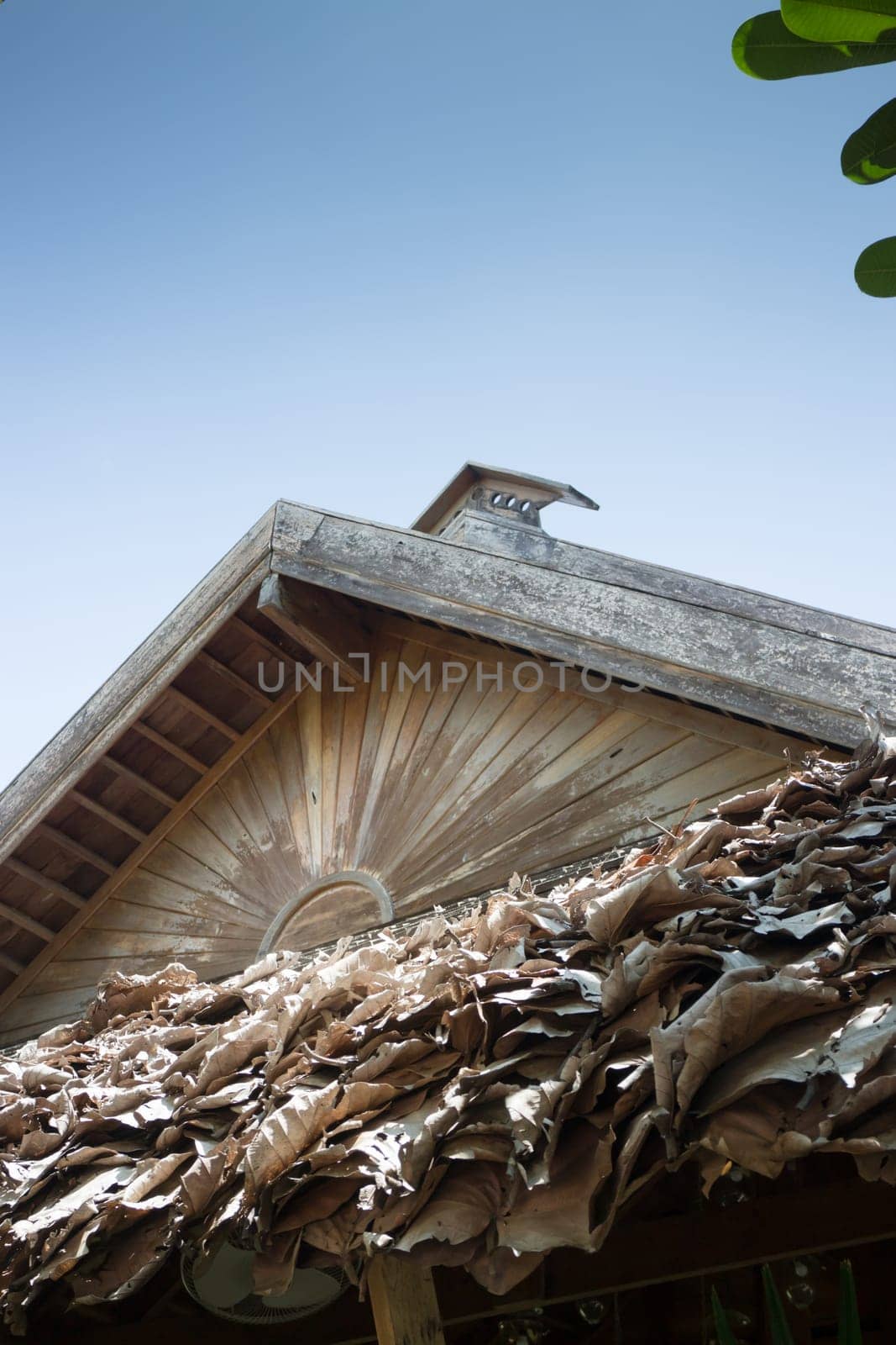 Traditional Architecture Of Dried Leaves Roof, stock photo
