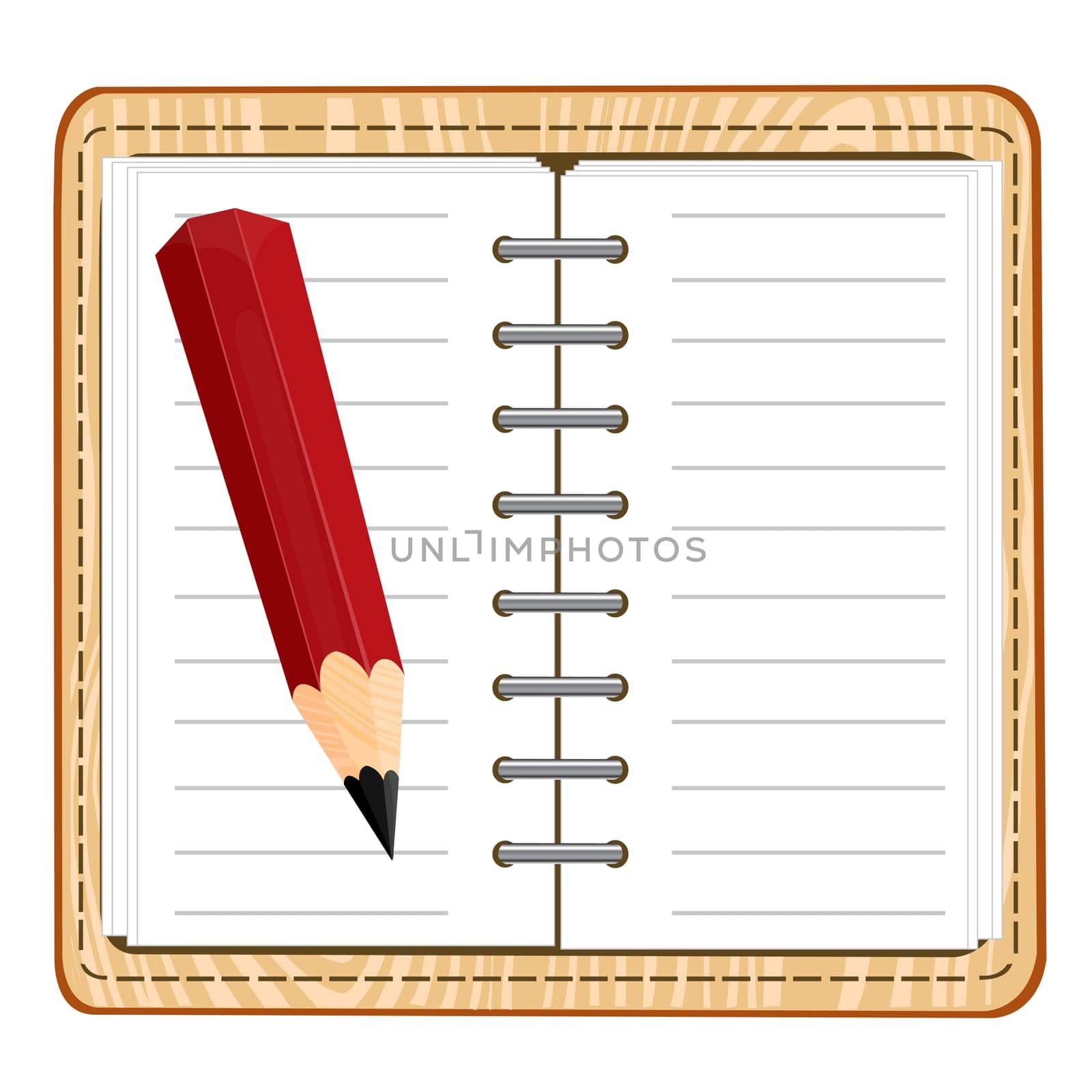 Vector clipboard and pencil icon on white