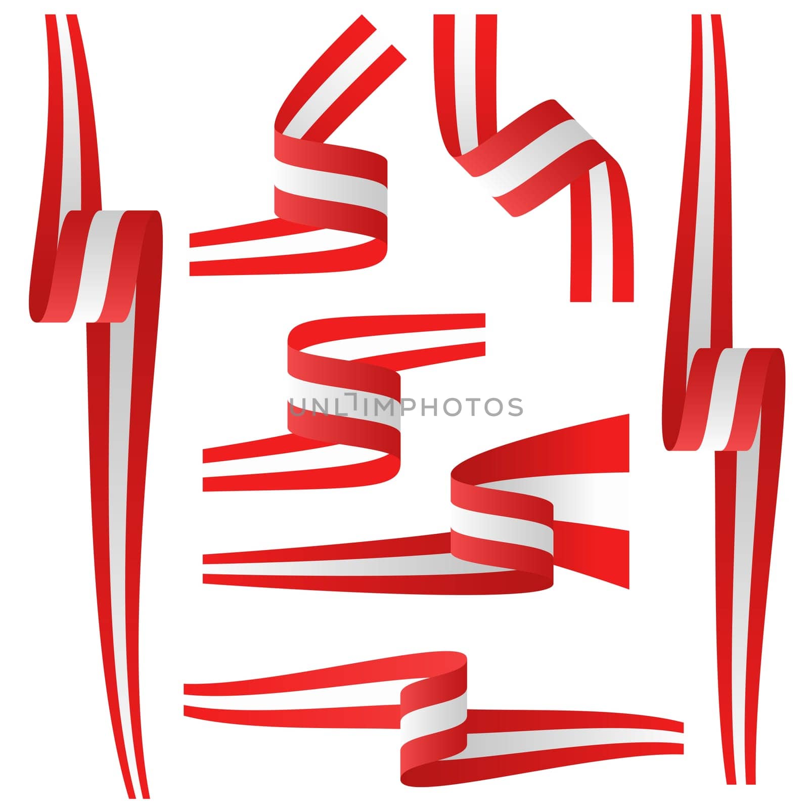 collection of different country flag banners with colors of austria